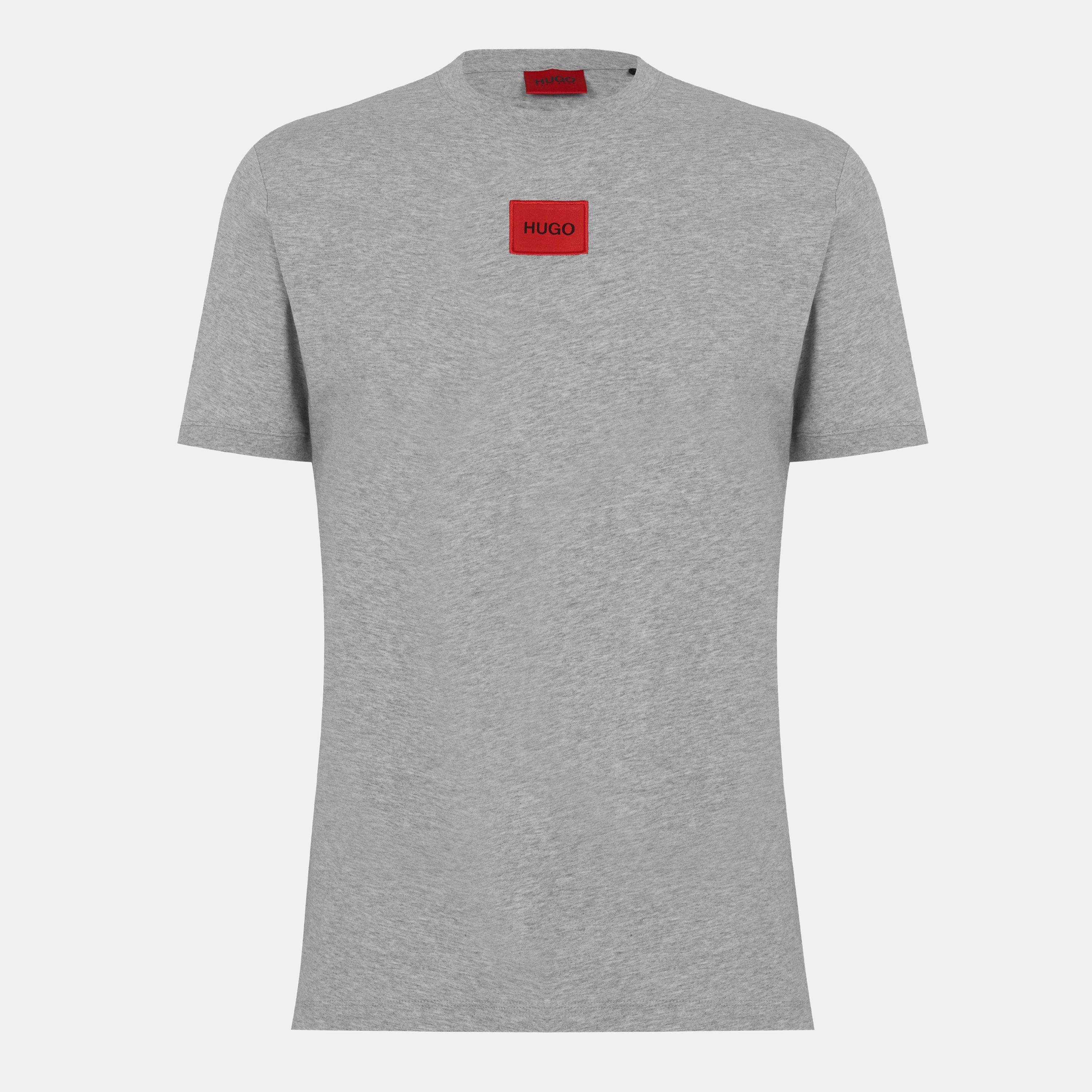 Hugo Men's Diragolino Contemporary T-Shirt With Logo Detail - Grey 029 - XS