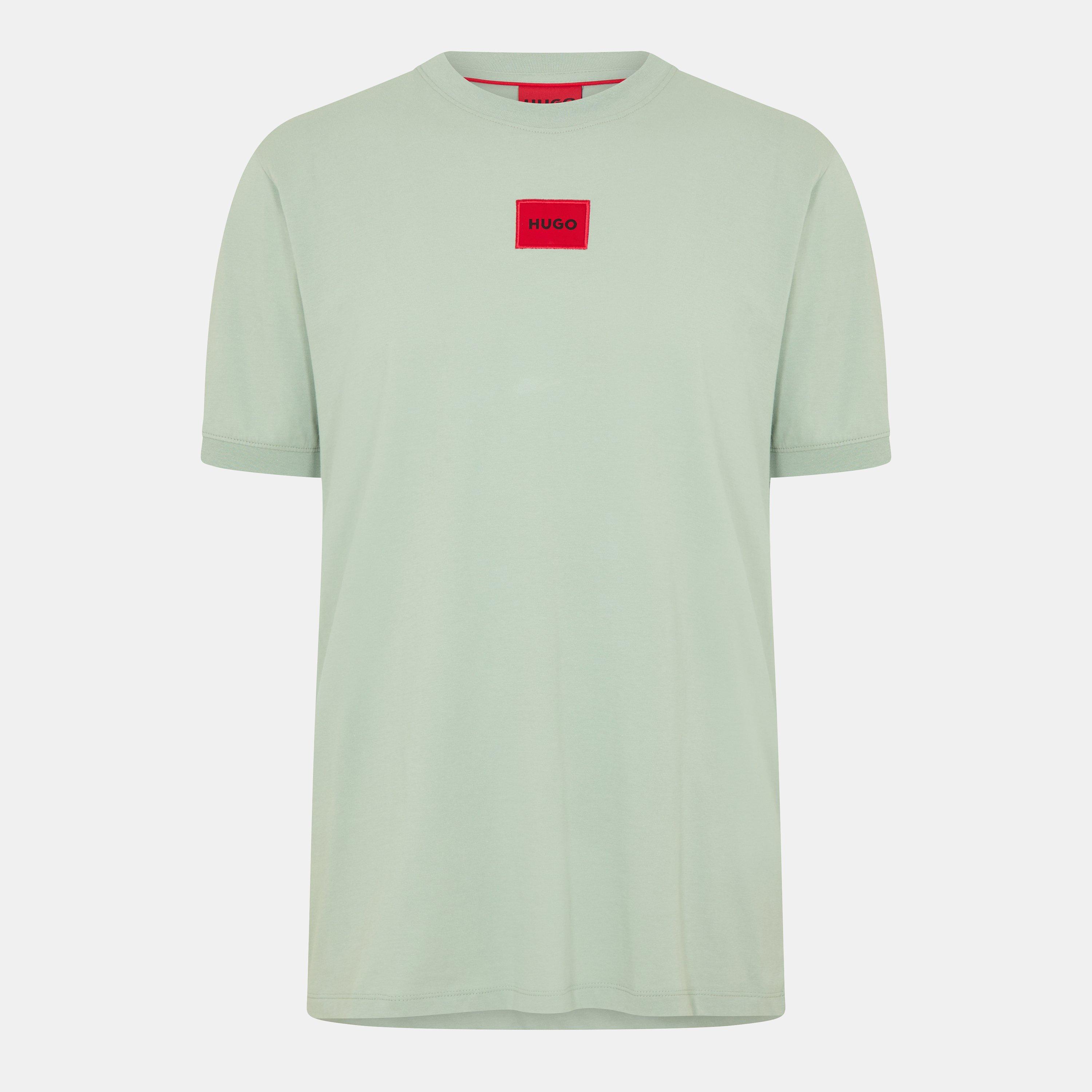 Hugo Mens HUGO Diragolino Contemporary T-Shirt with Logo Detail - Light Green 338 - Size 2XL