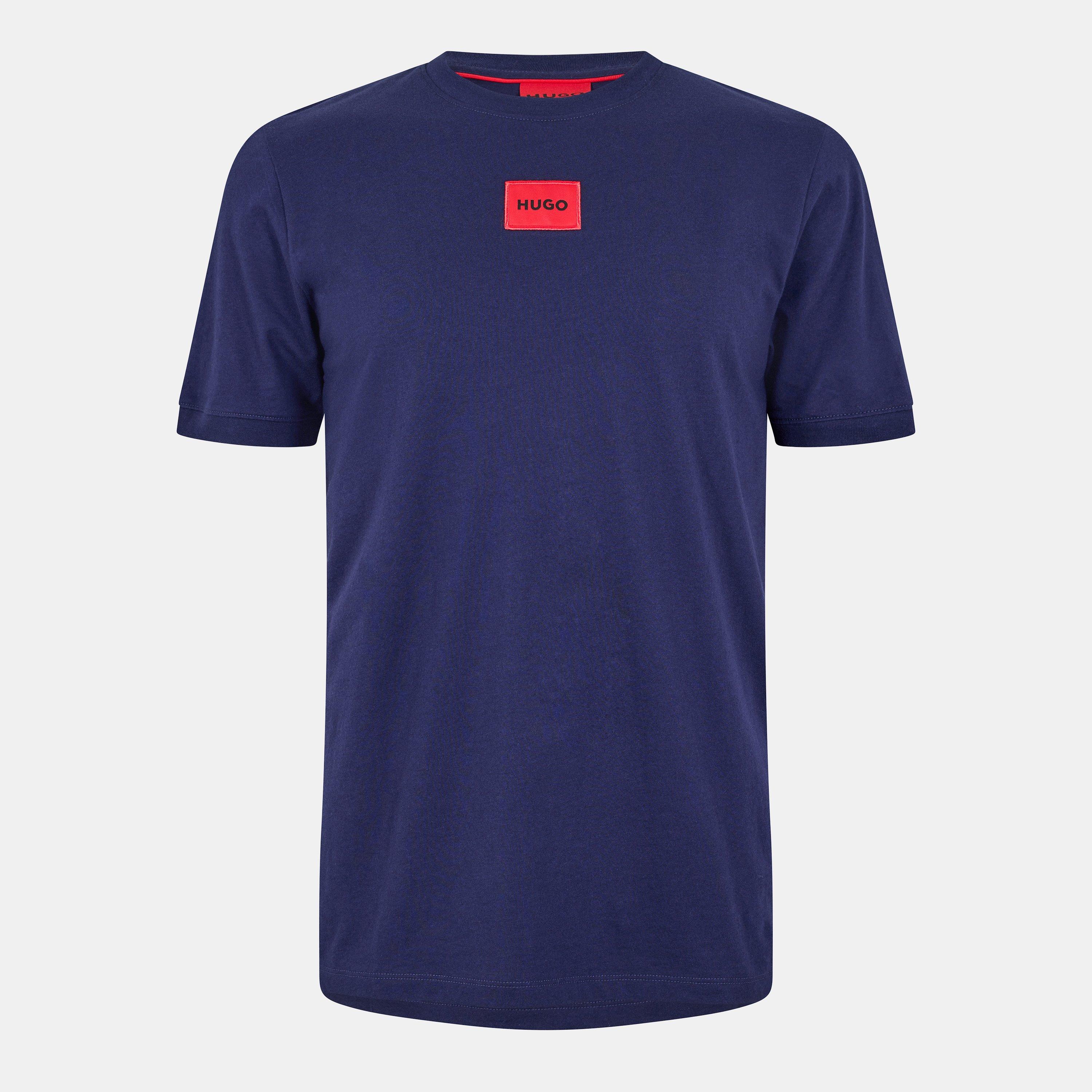Hugo Men's Diragolino Contemporary T-Shirt With Logo Detail - Navy 418 - 2XL