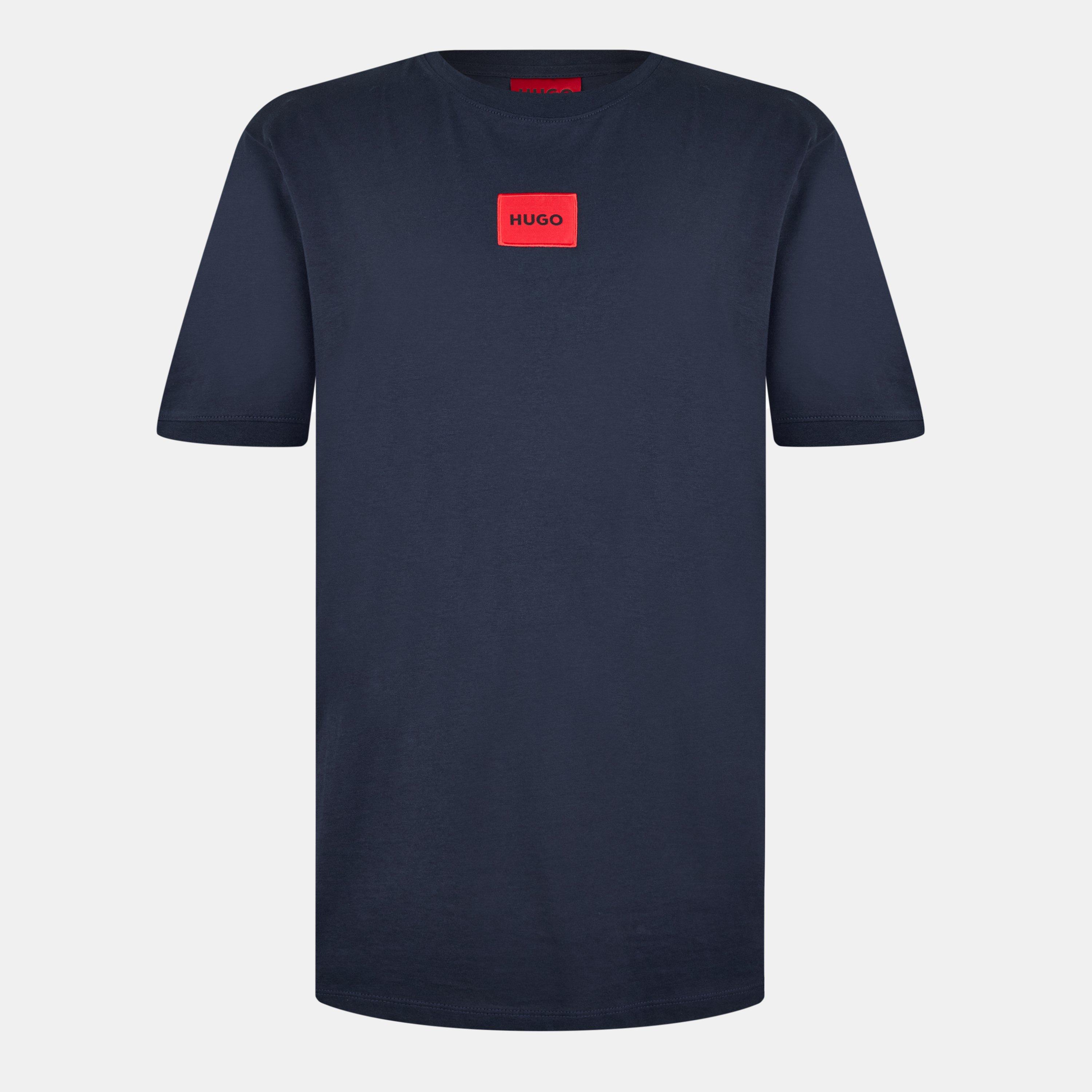 Hugo Mens HUGO Diragolino Contemporary T-Shirt with Logo Detail - Dark Blue 405 - S