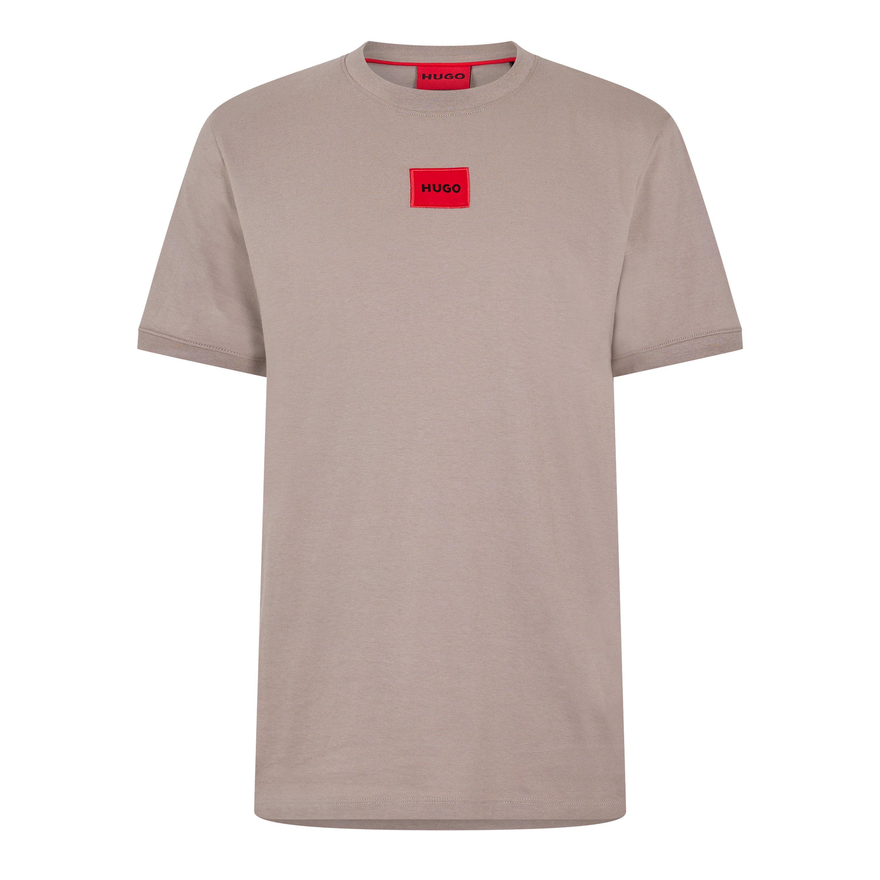 Hugo Mens HUGO Diragolino Contemporary T-Shirt with Logo Detail - Brown 237 - M