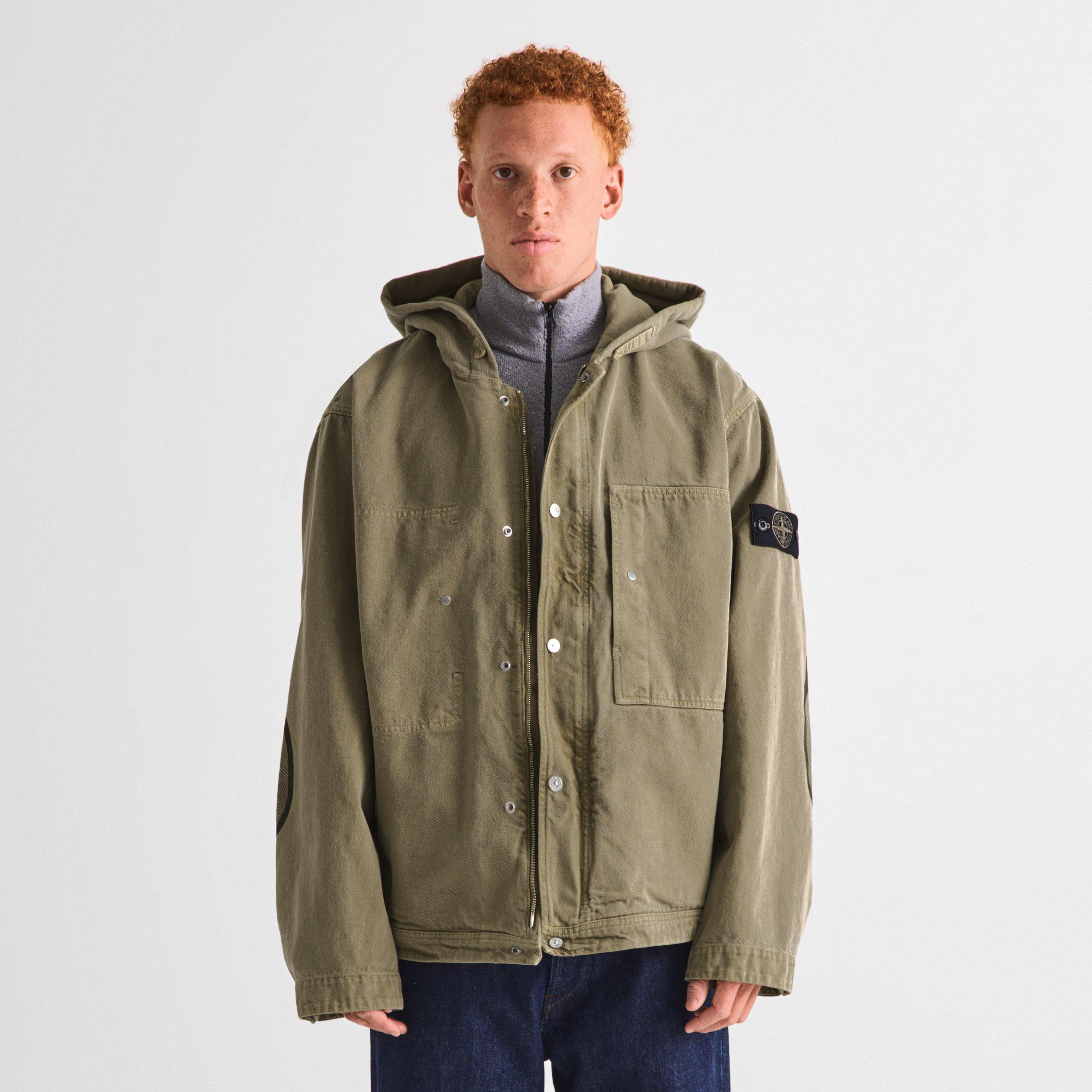 Mil Green V005G - Stone Island - Men's Cotton Gabardine Overshirt - 3