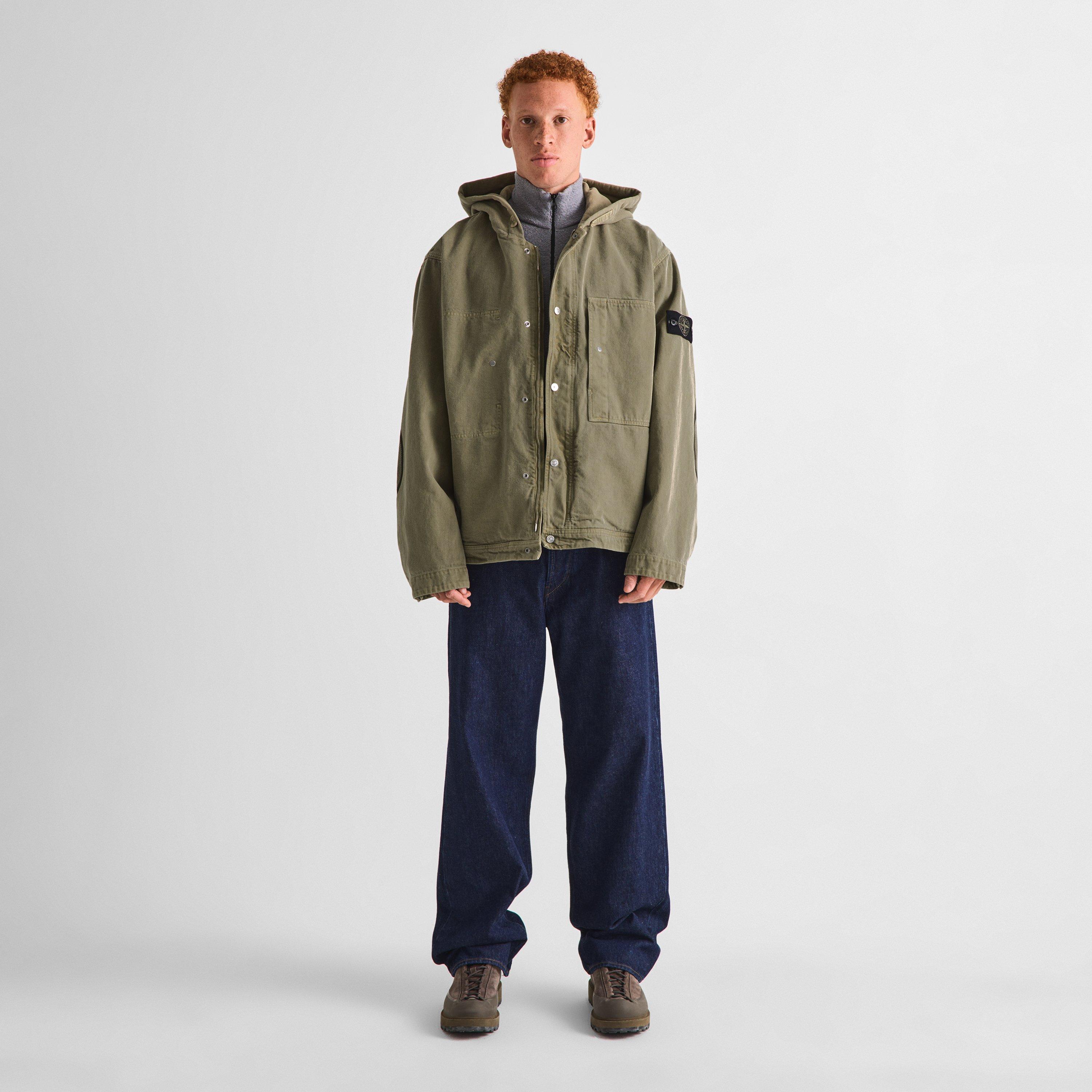 Mil Green V005G - Stone Island - Men's Cotton Gabardine Overshirt - 6