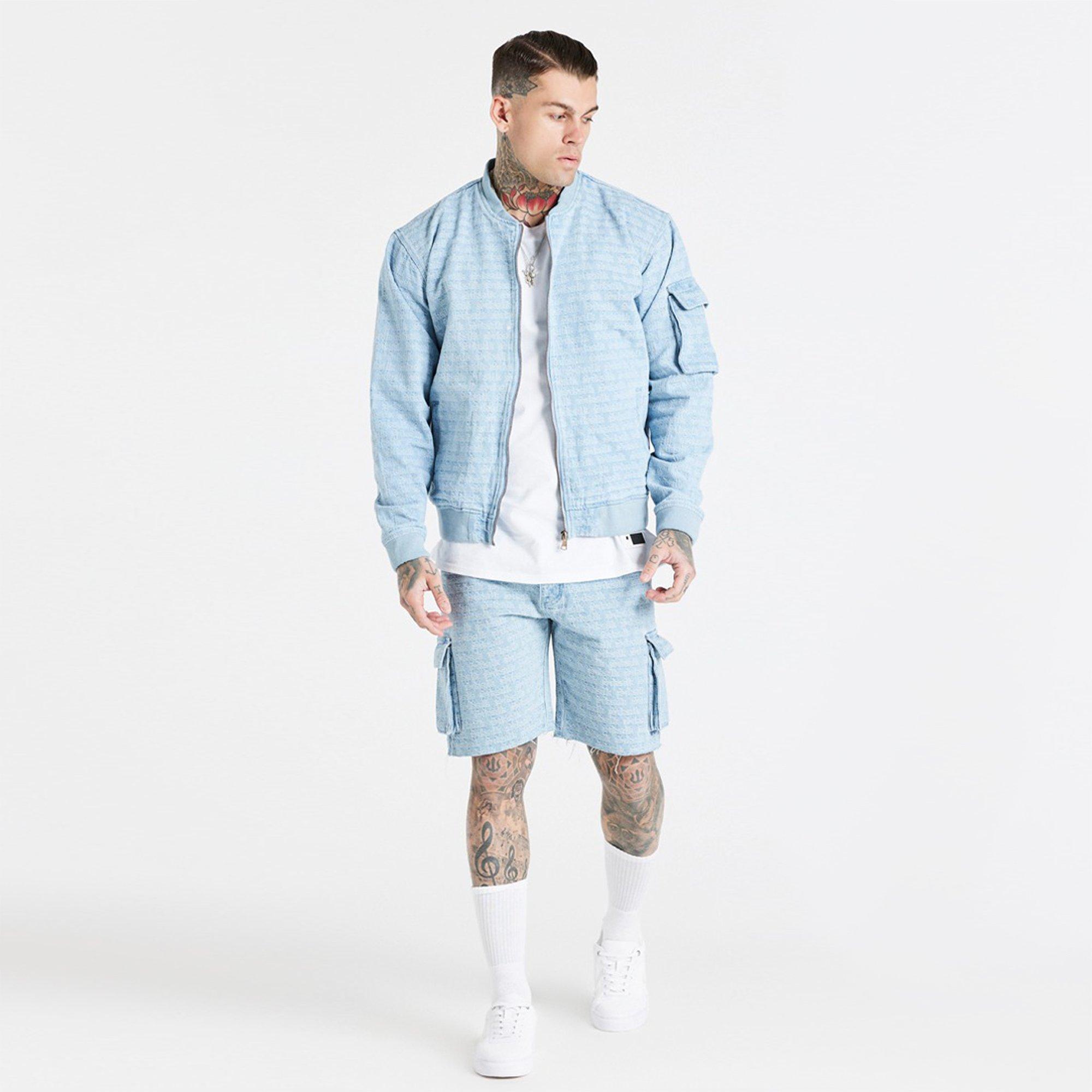 Azzurro Chiaro - SikSilk - Ribbed Bomber Jacket - 3