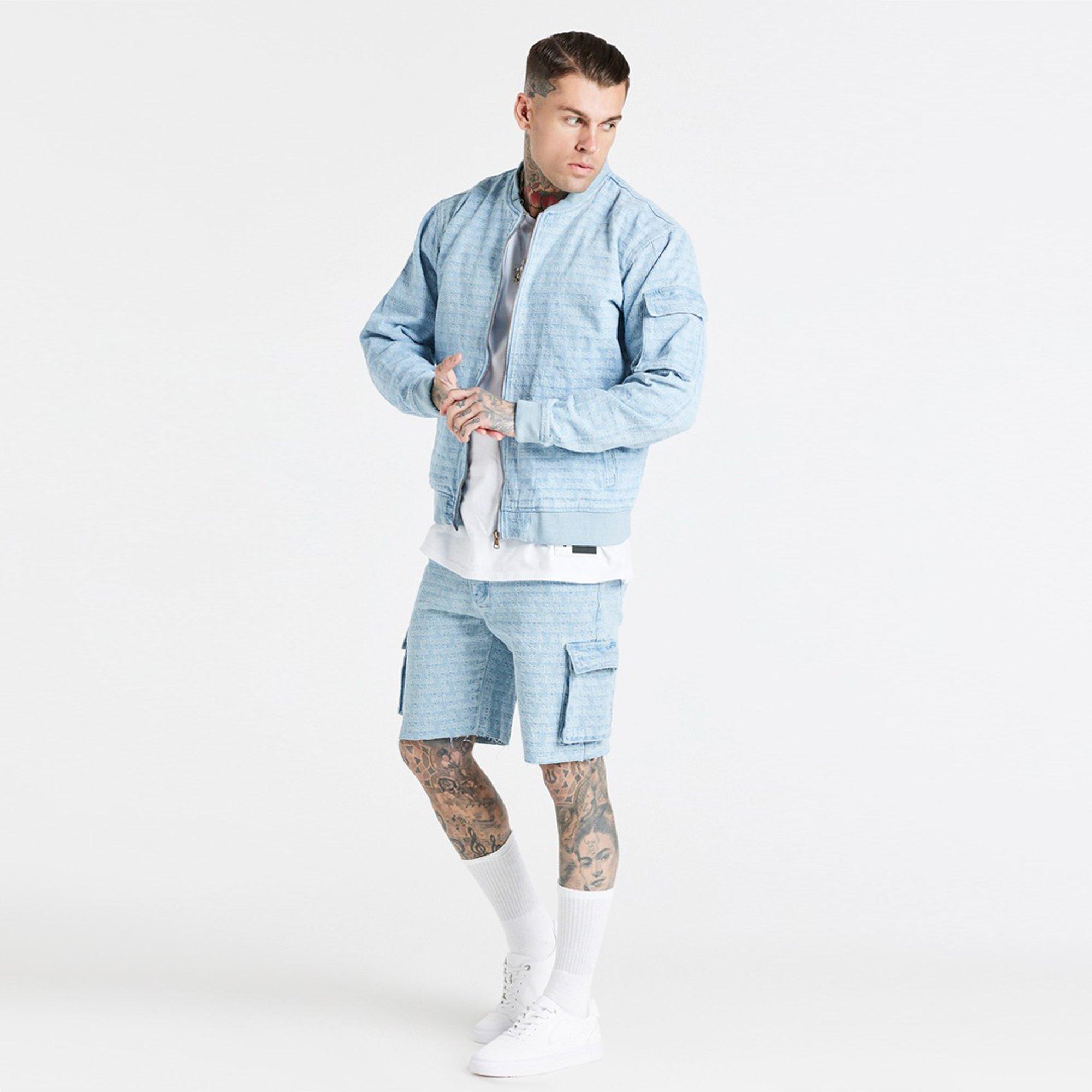 Azzurro Chiaro - SikSilk - Ribbed Bomber Jacket - 4