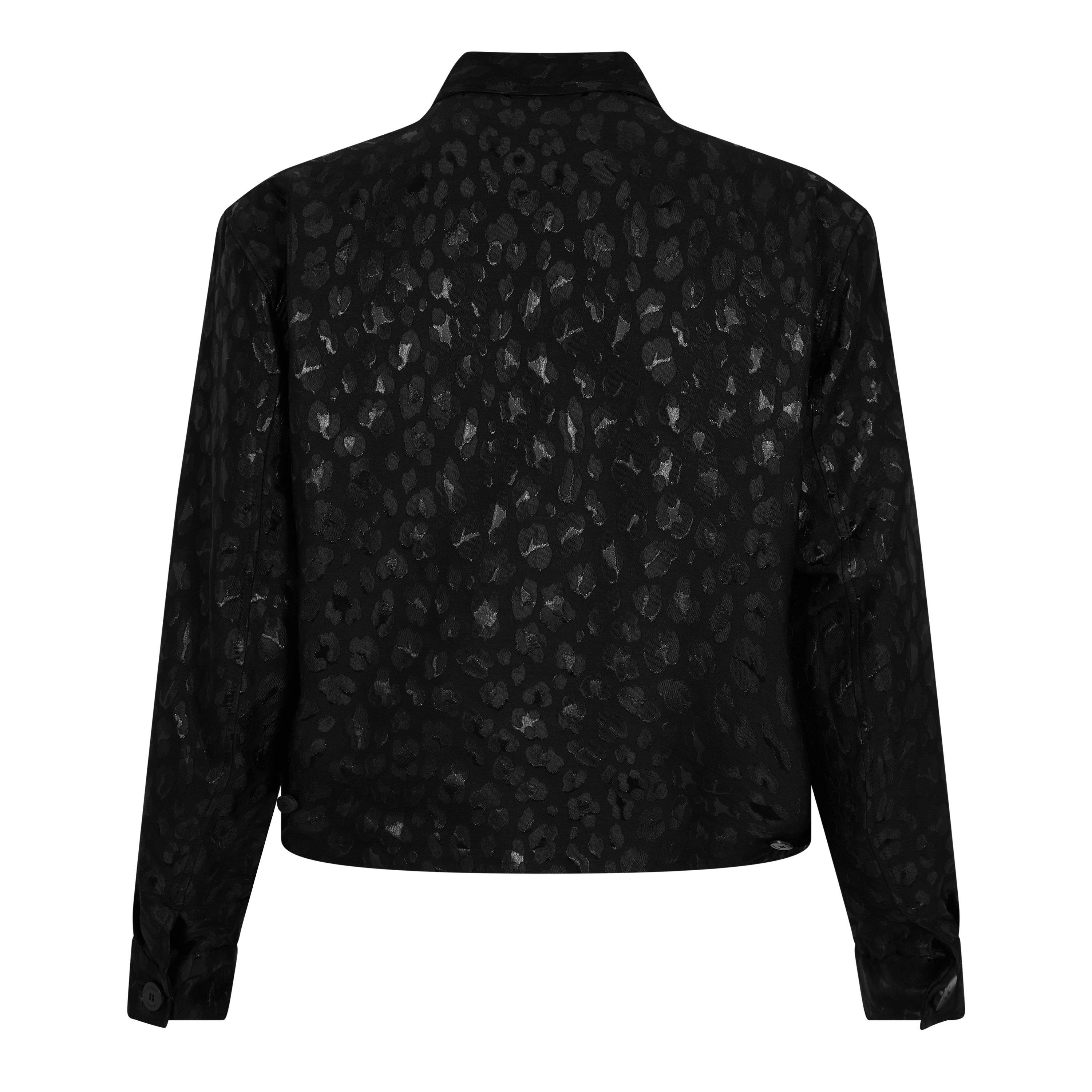 Black - Versace - Men's  Leopard Print Wool Long Sleeve Bomber Jacket - 8