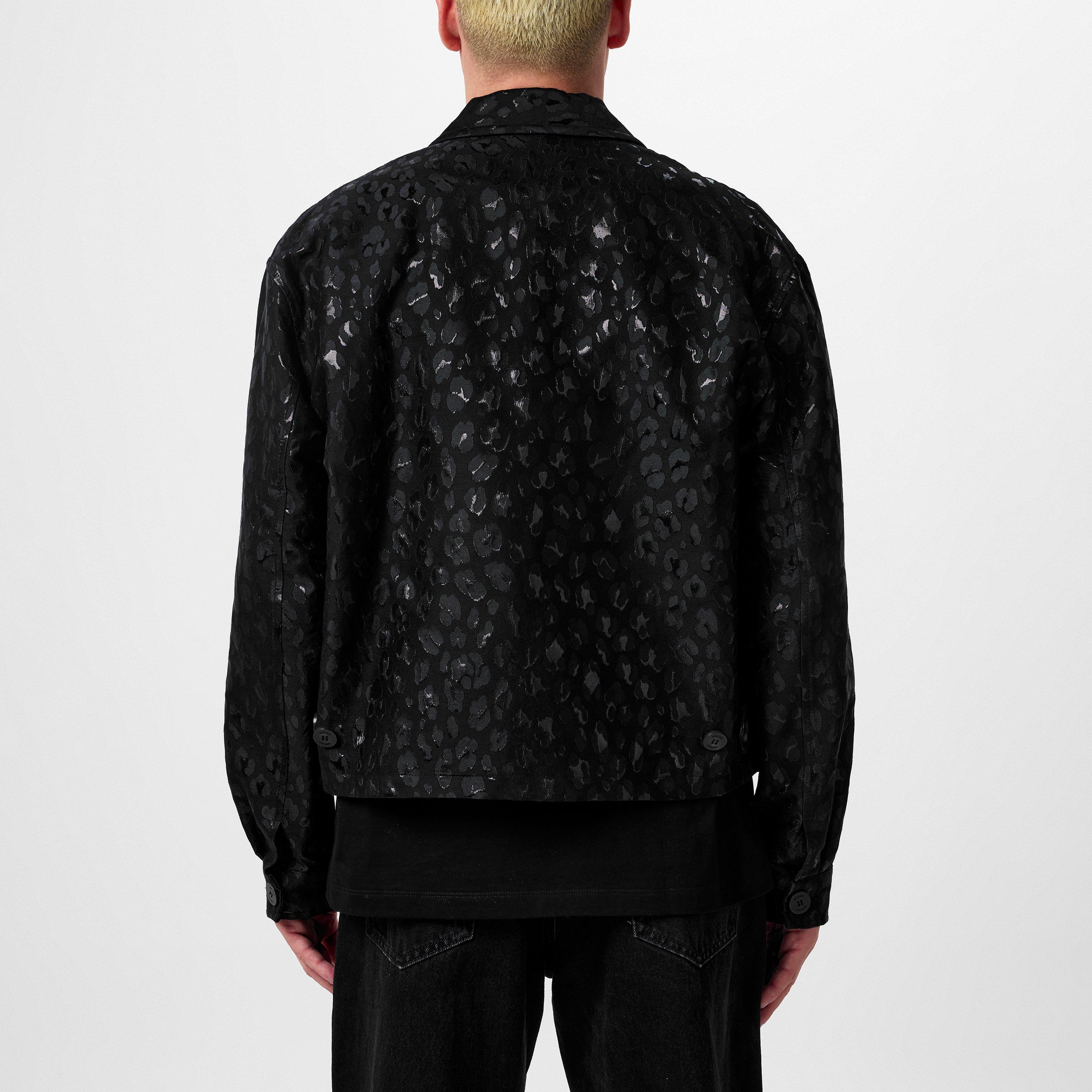Versace Men's Leopard Print Wool Long Sleeve Bomber Jacket | FRASERS