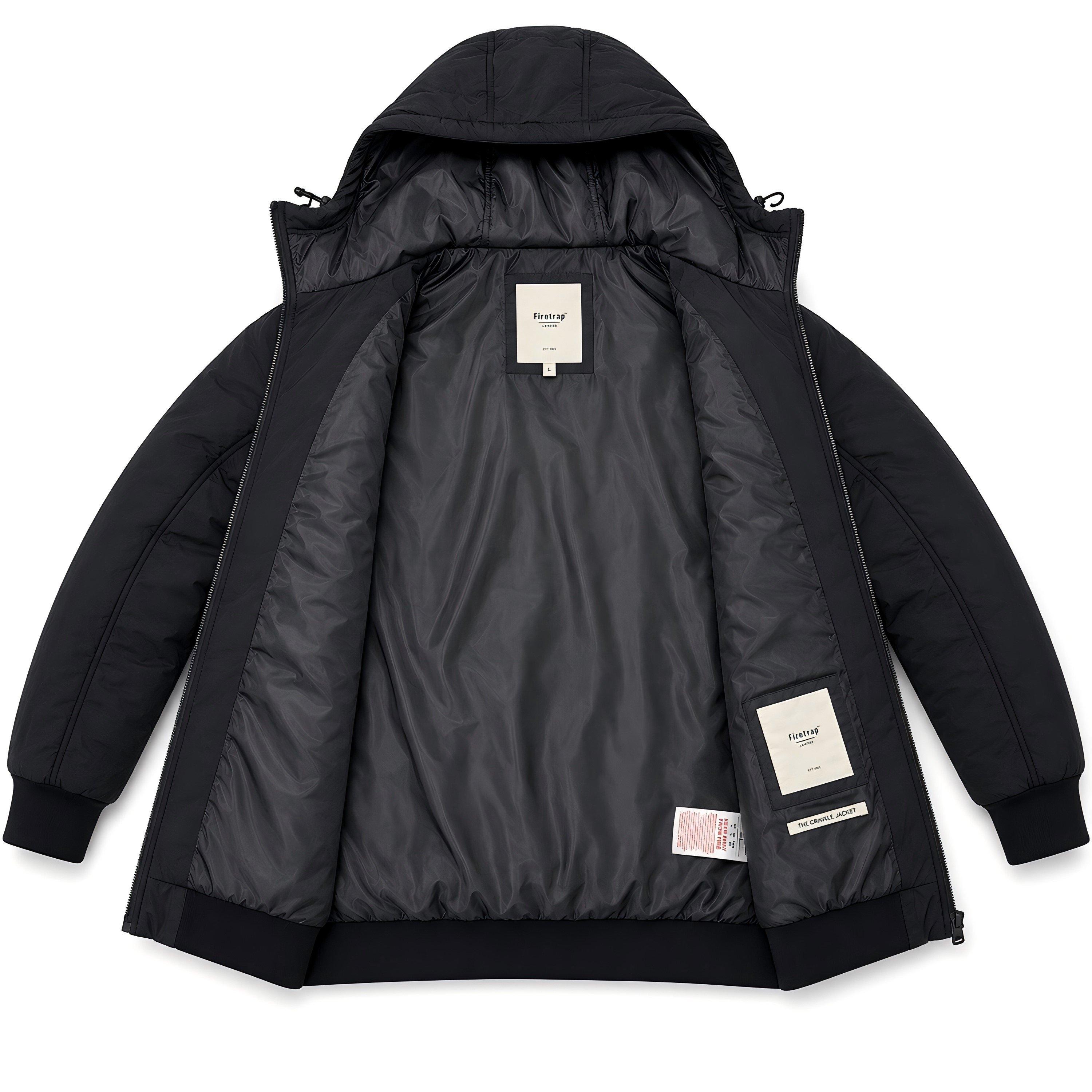 Black - Firetrap - Firetrap Mens Crinkle Jacket - 3