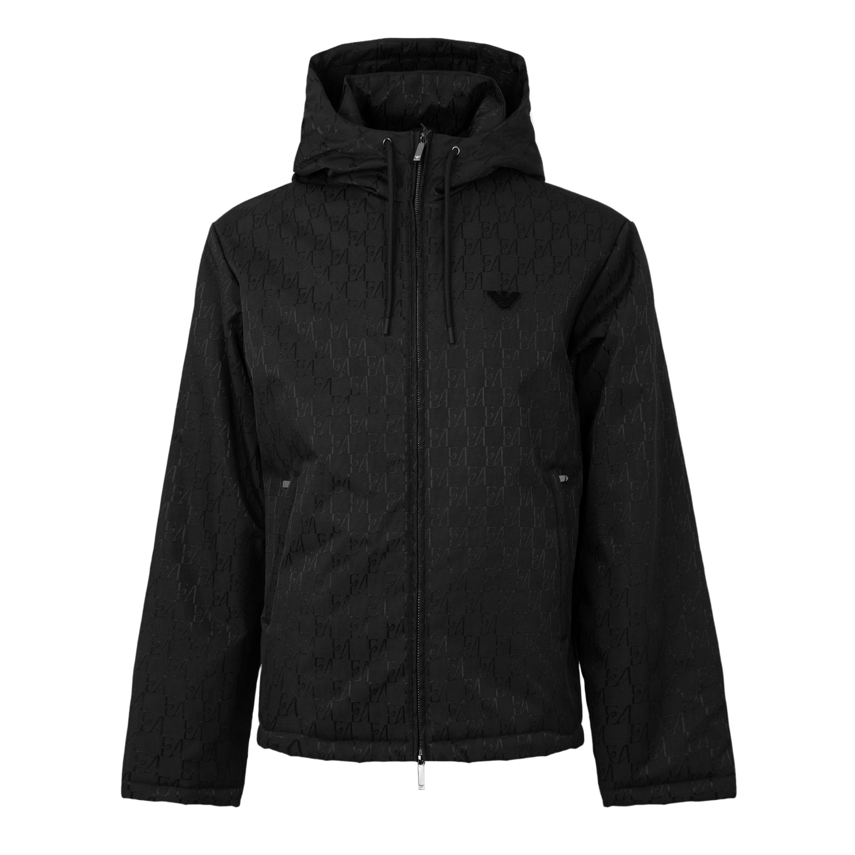 Black - Emporio Armani - Men's Blouson Full-Zip Hooded Windbreaker - 1