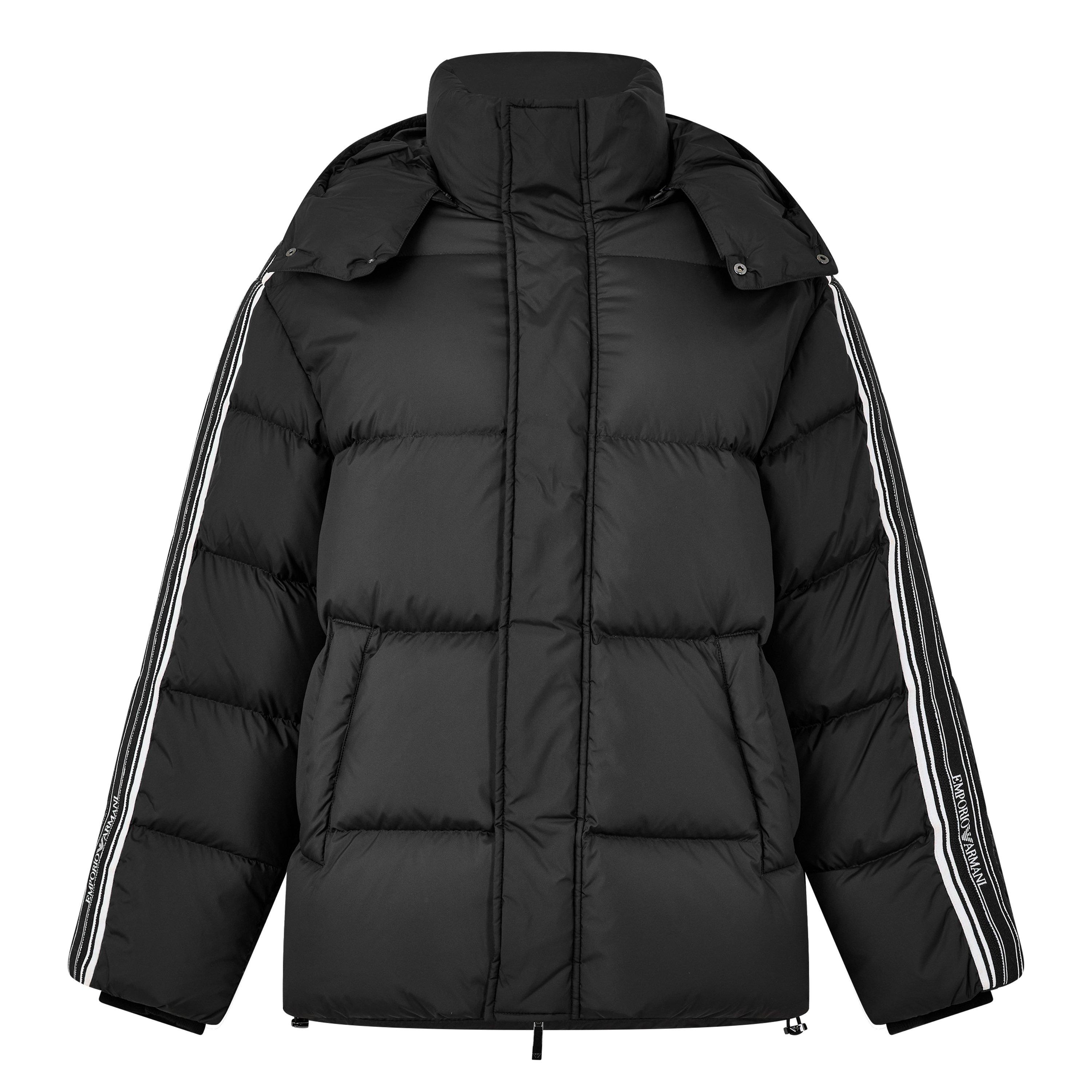Black Beauty - Emporio Armani - Men's Duck Down Full-Zip Hooded Short Puffer Jacket - 1