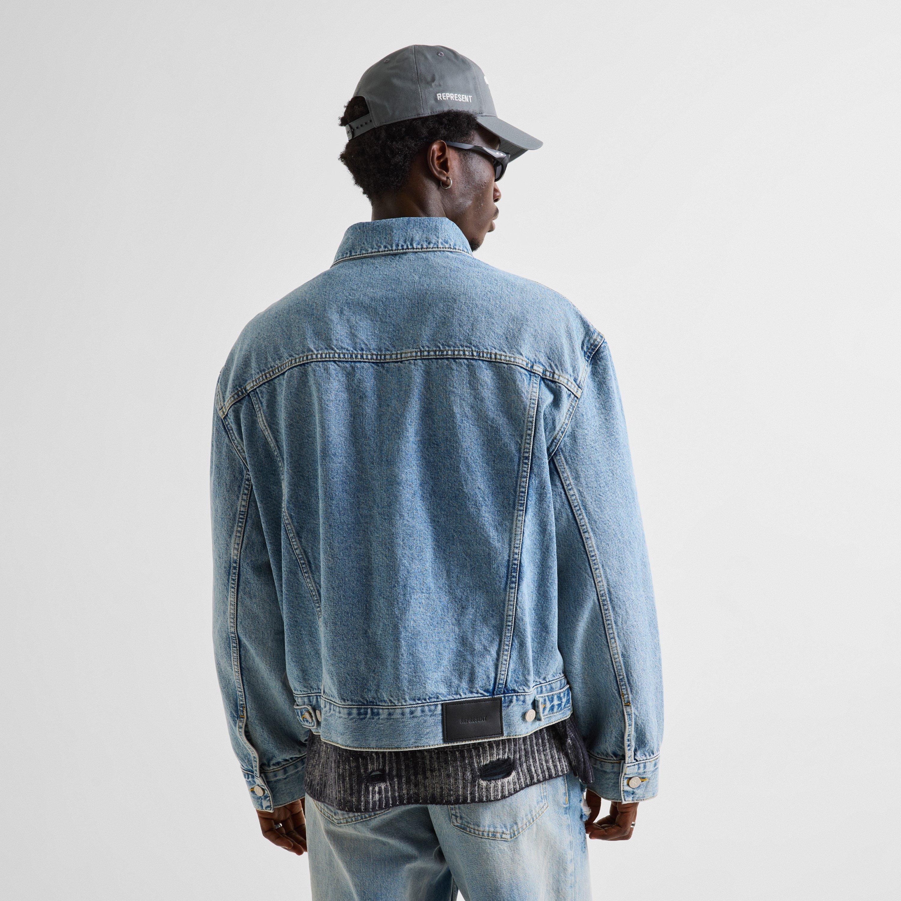 Authentic Blue - Represent - Men's Trucker Oversized-Fit Denim Jacket - 4