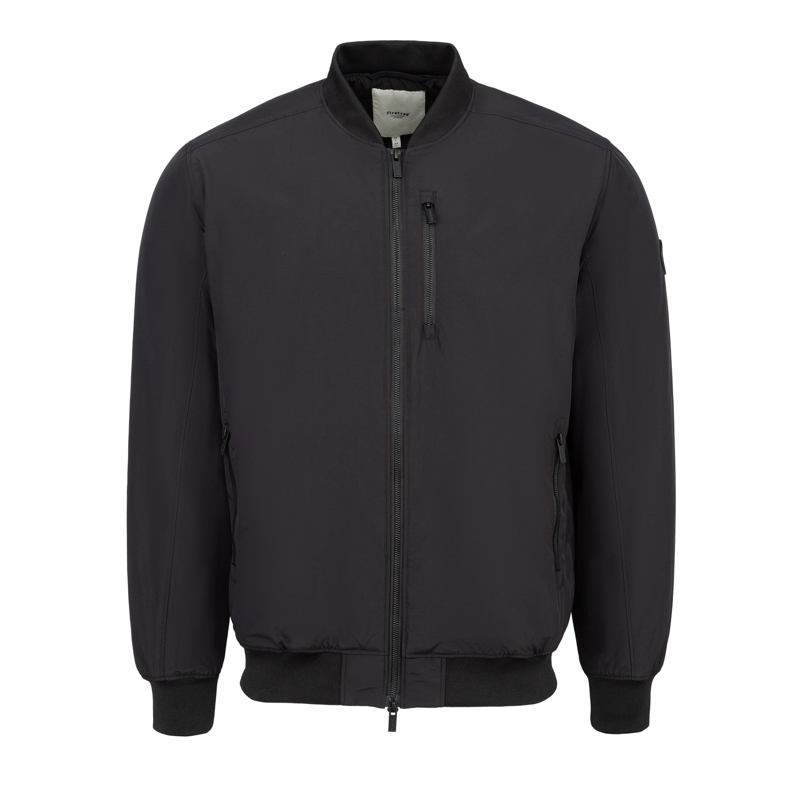 Black - Firetrap - Men's Padded Long Sleeve Bomber Jacket - 1