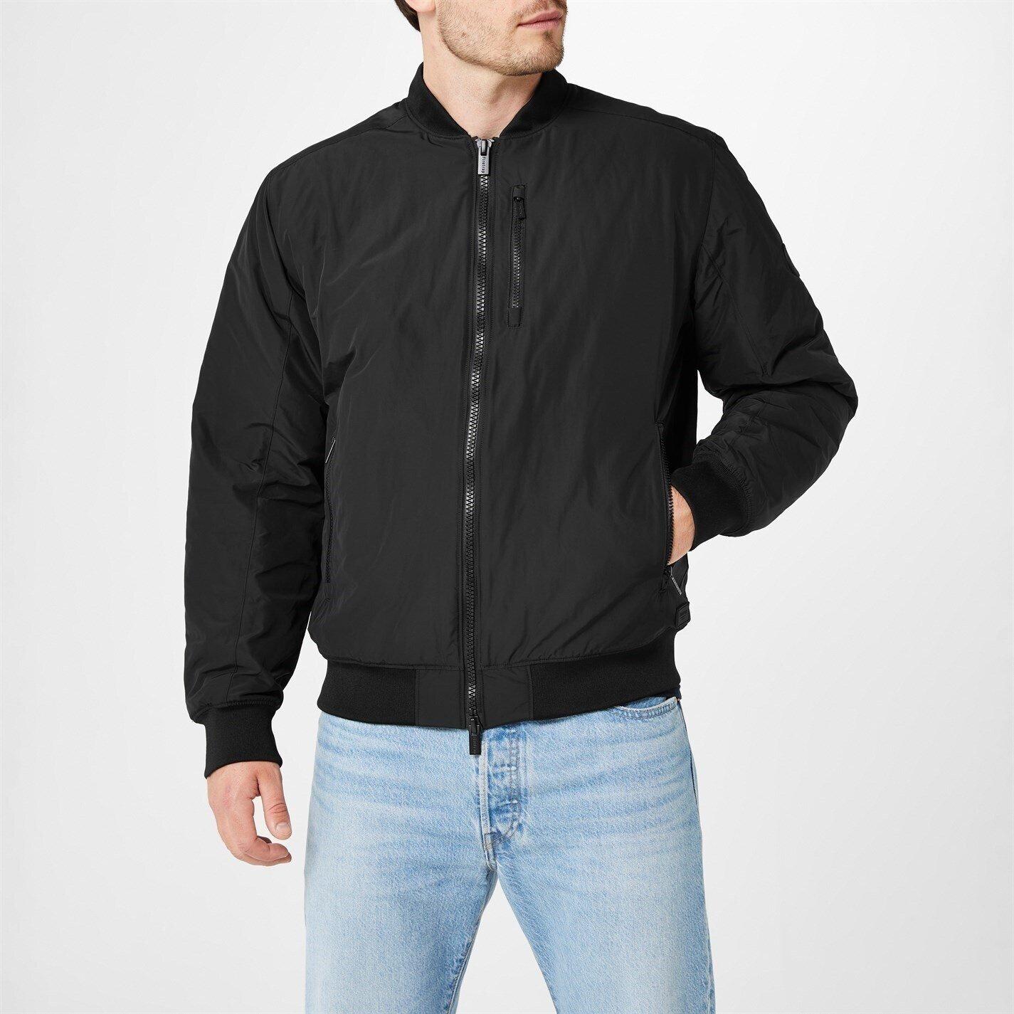 Black - Firetrap - Padded Long Sleeve Bomber Jacket - 3