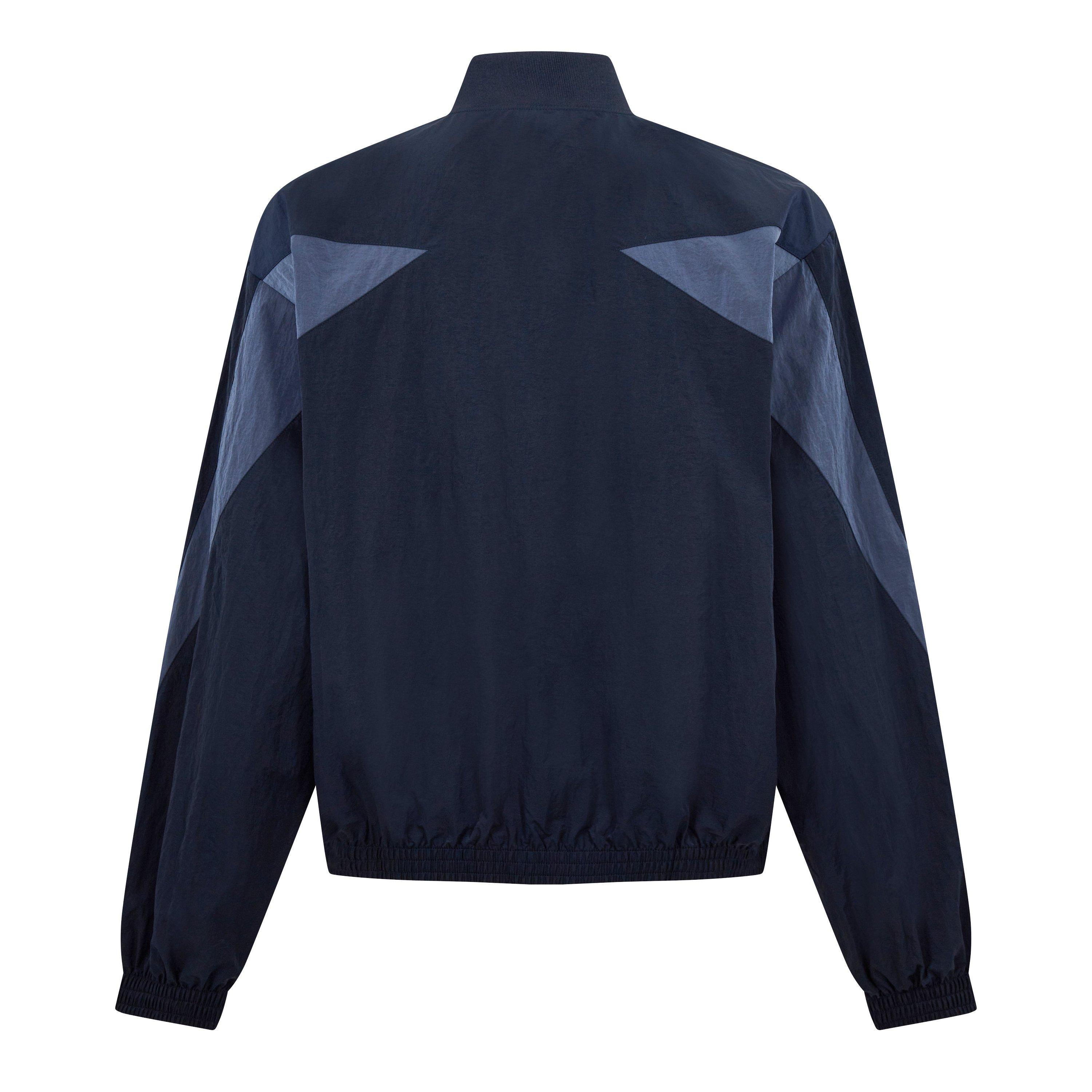 Navy - Reebok - Men's Pannelled Crinkle Stand Collar Long Sleeve Bomber Jacket - 7