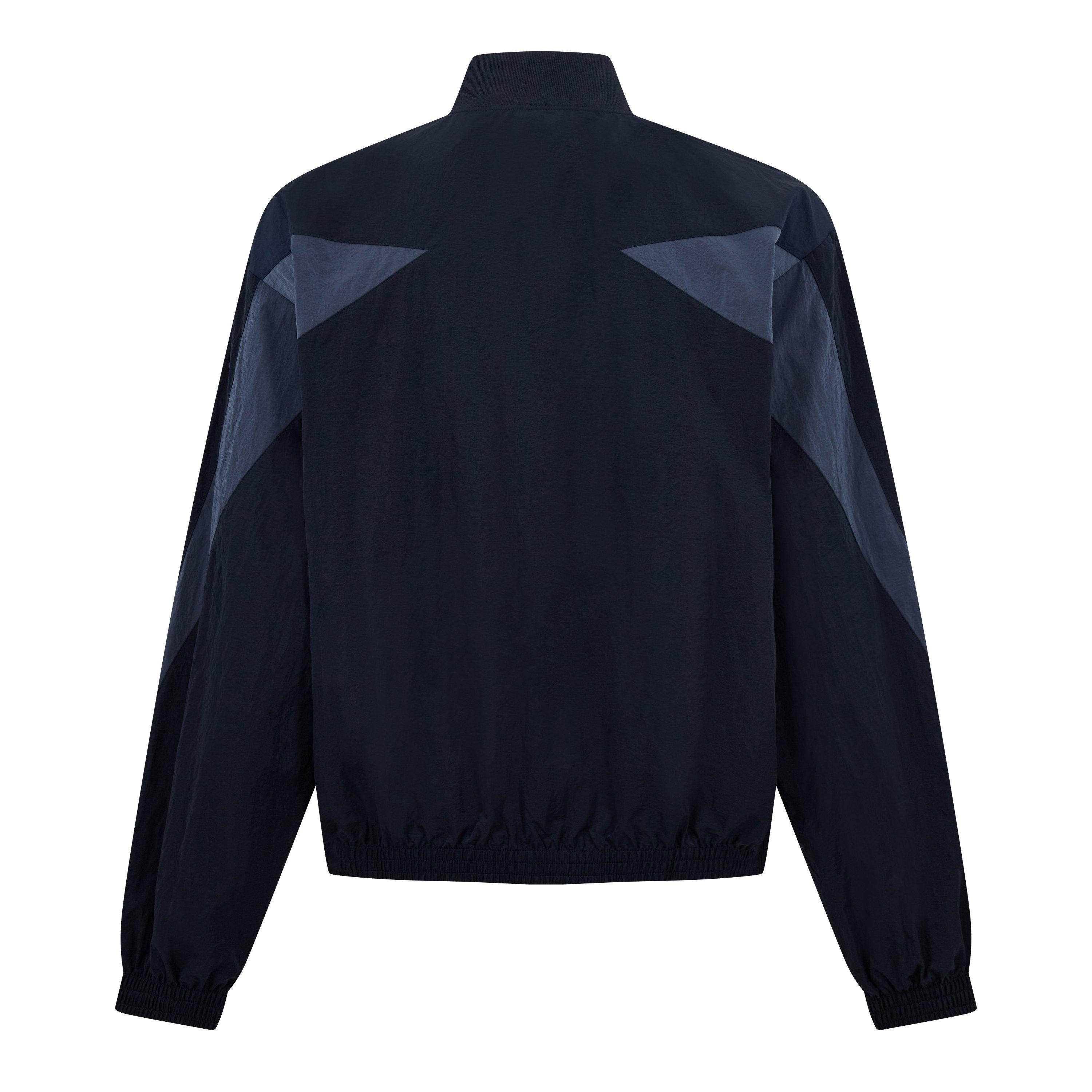 Navy - Reebok - Men's Pannelled Crinkle Stand Collar Long Sleeve Bomber Jacket - 5
