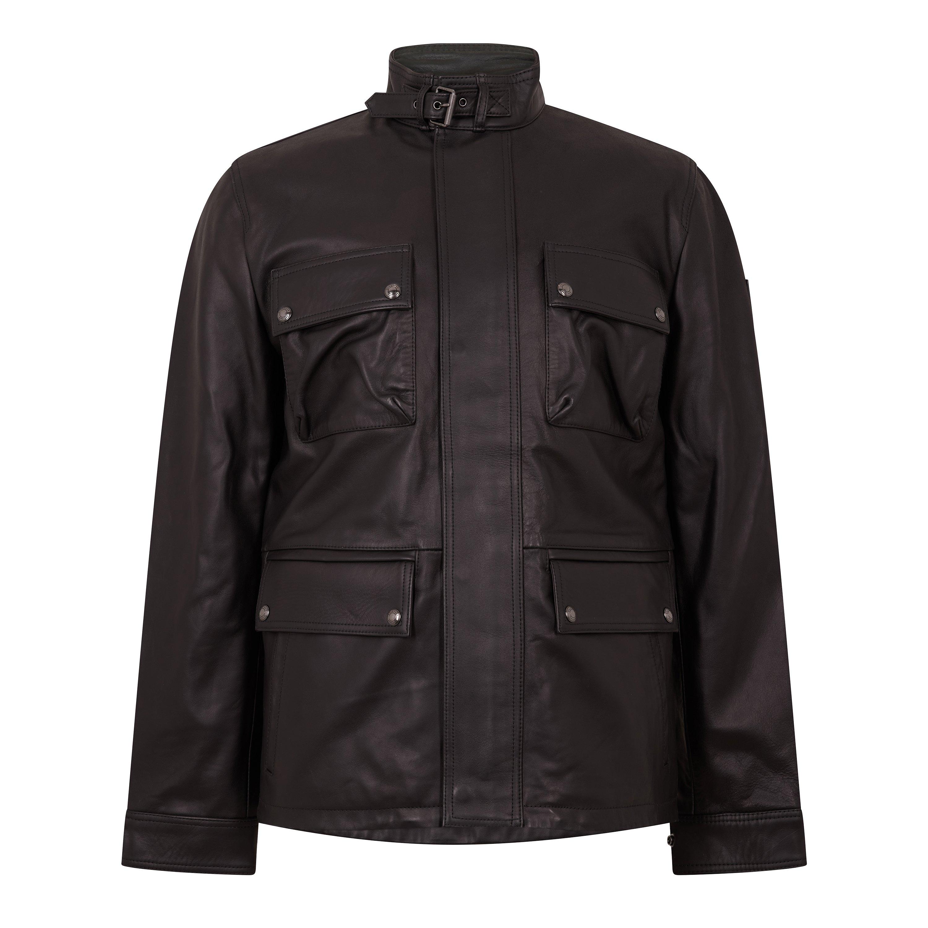 Belstaff Men's Grant Leather Jacket - Dark Brown - M (48)