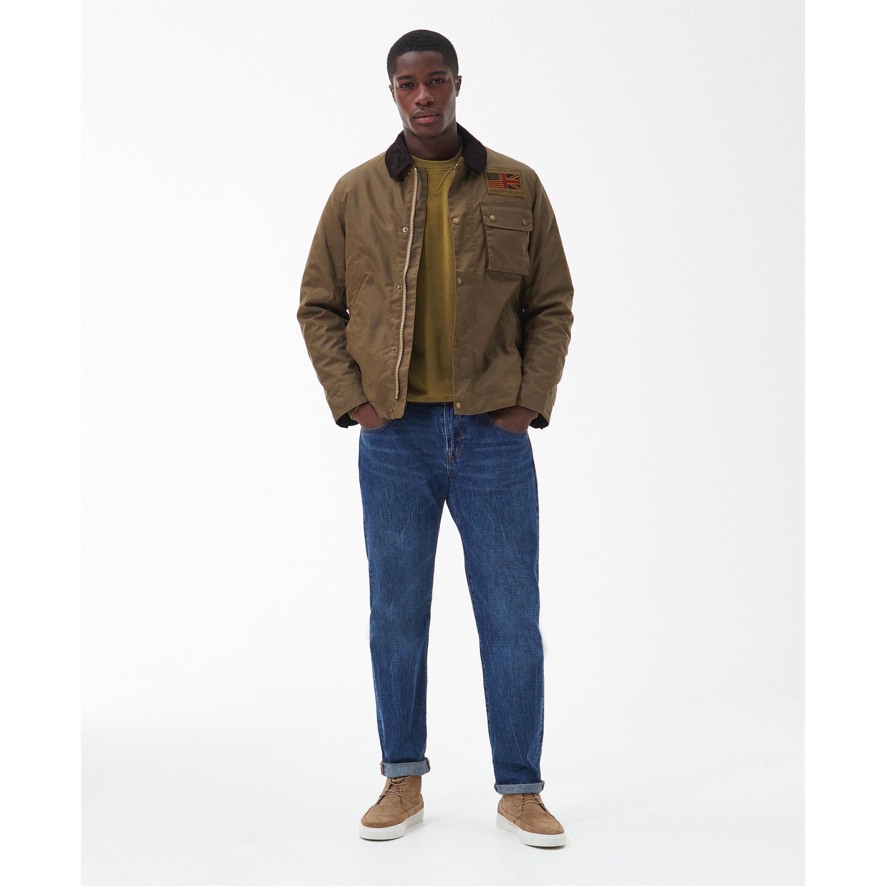 Sand SN32 - Barbour International - Men's Steve McQueen Workers Tailored-Fit Wax Jacket - 8