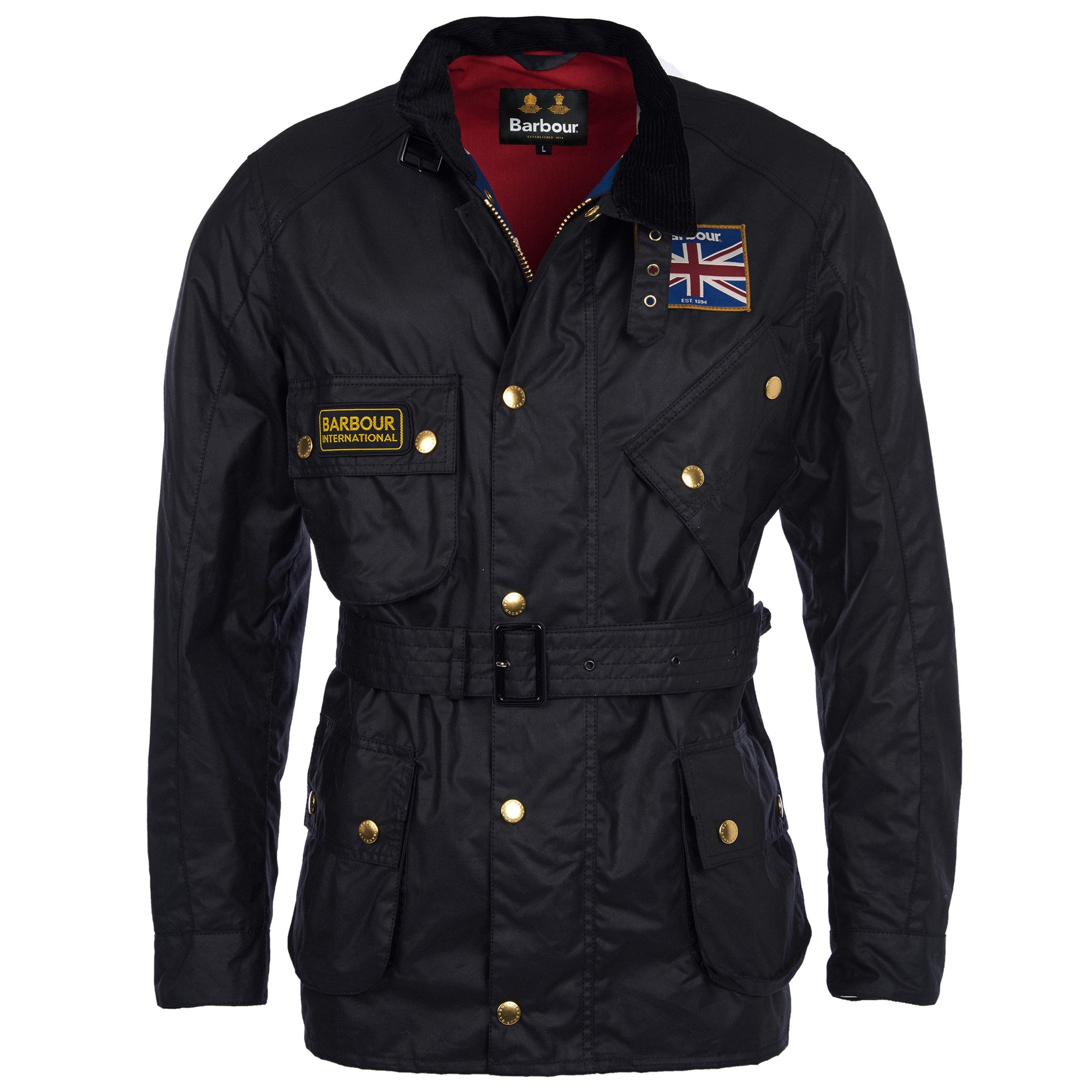 Black BK91 - Barbour International - Union Jack Waxed Jacket - 1