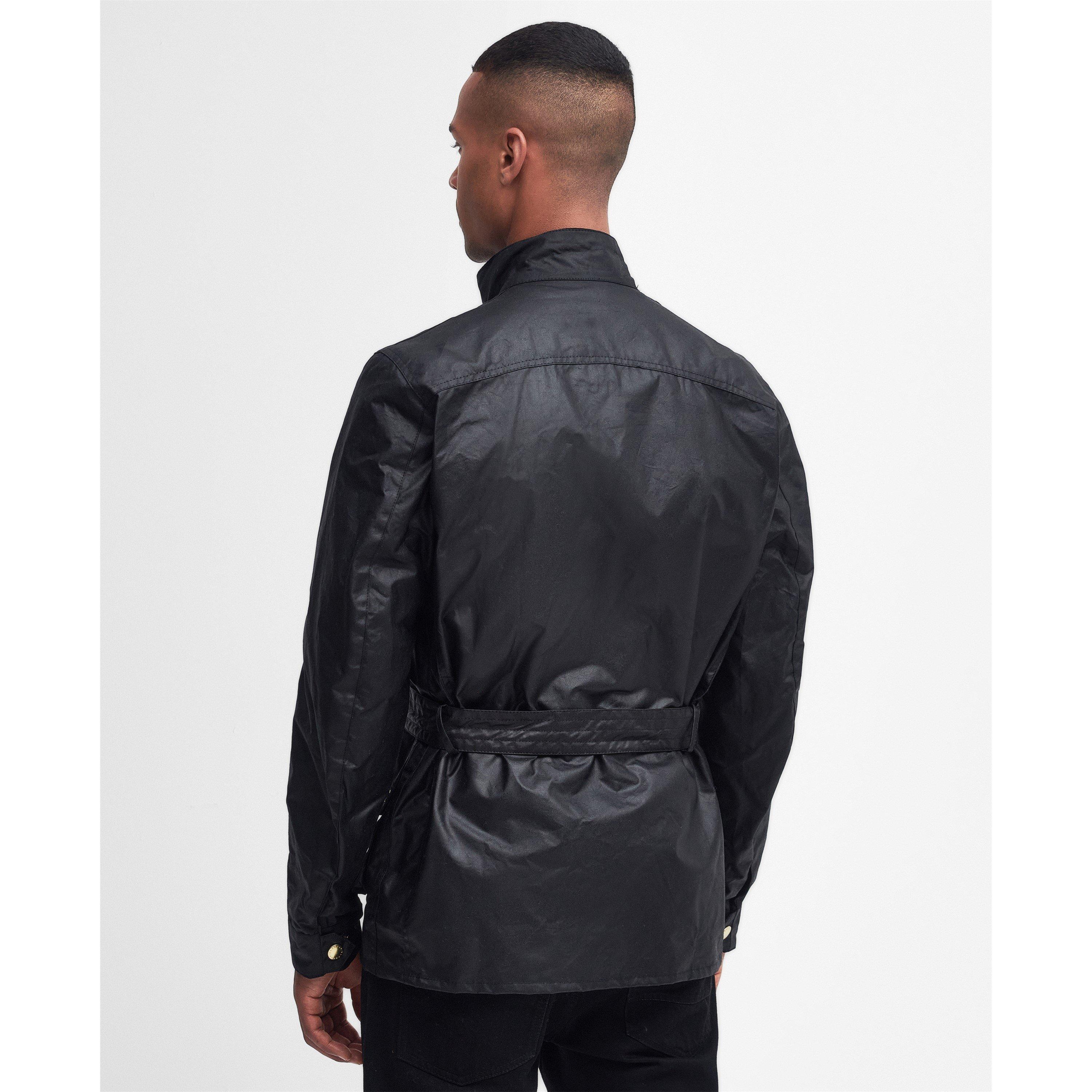 Black BK91 - Barbour International - Union Jack Waxed Jacket - 3