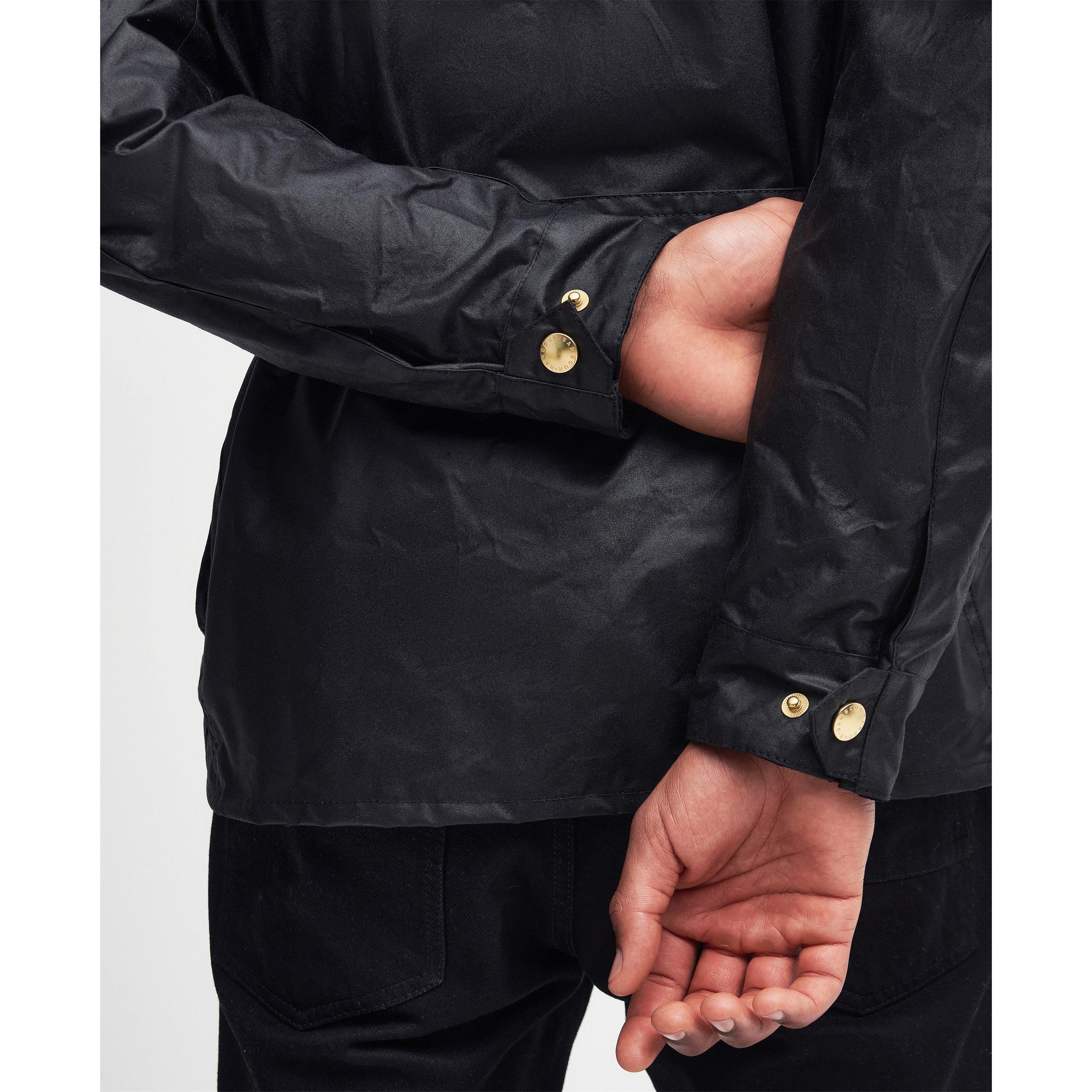 Black BK91 - Barbour International - Union Jack Waxed Jacket - 7