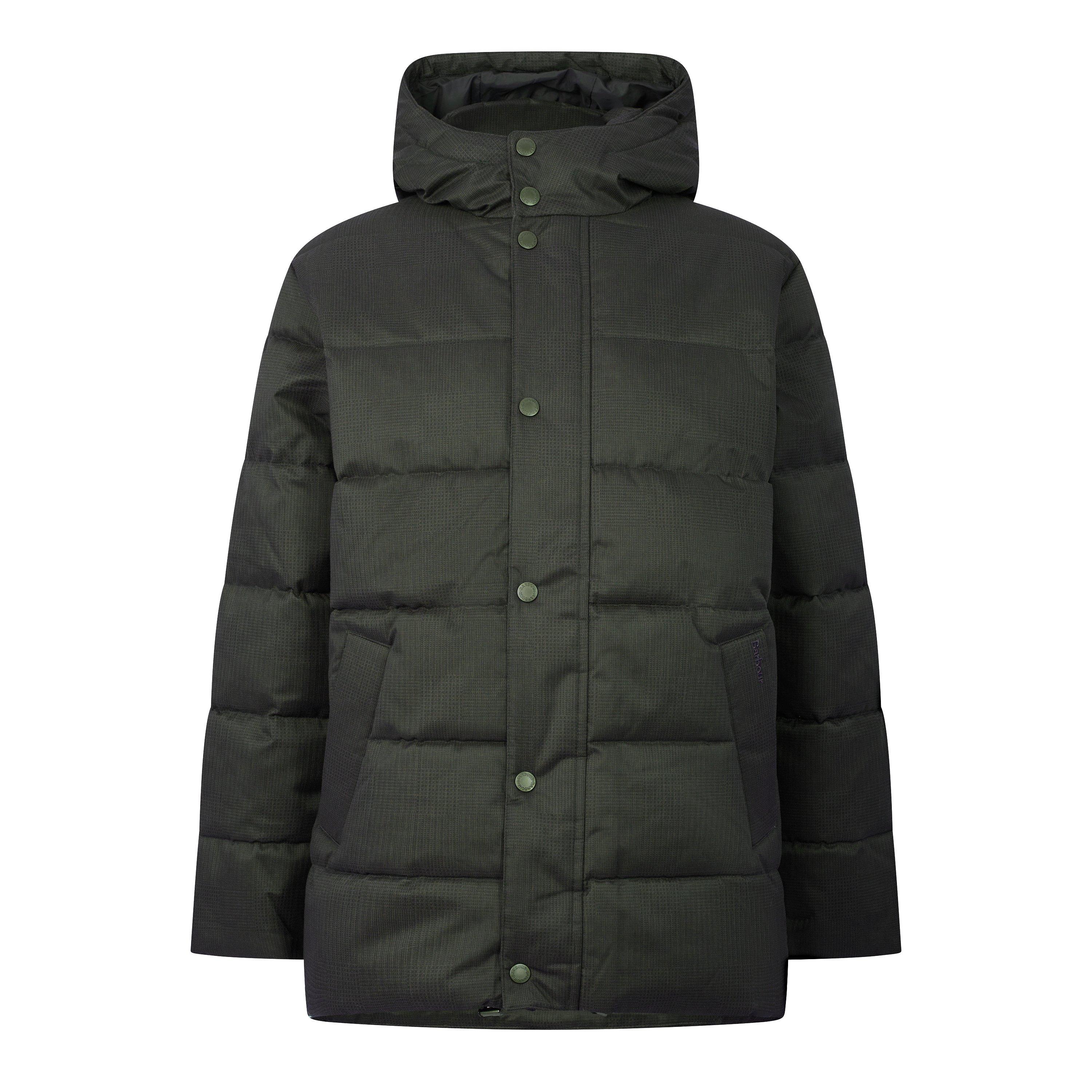 Barbour Men's Emble Modern Heritage Funnel-Neck Long Puffer Jacket - Dark Sage Sg91 - XL