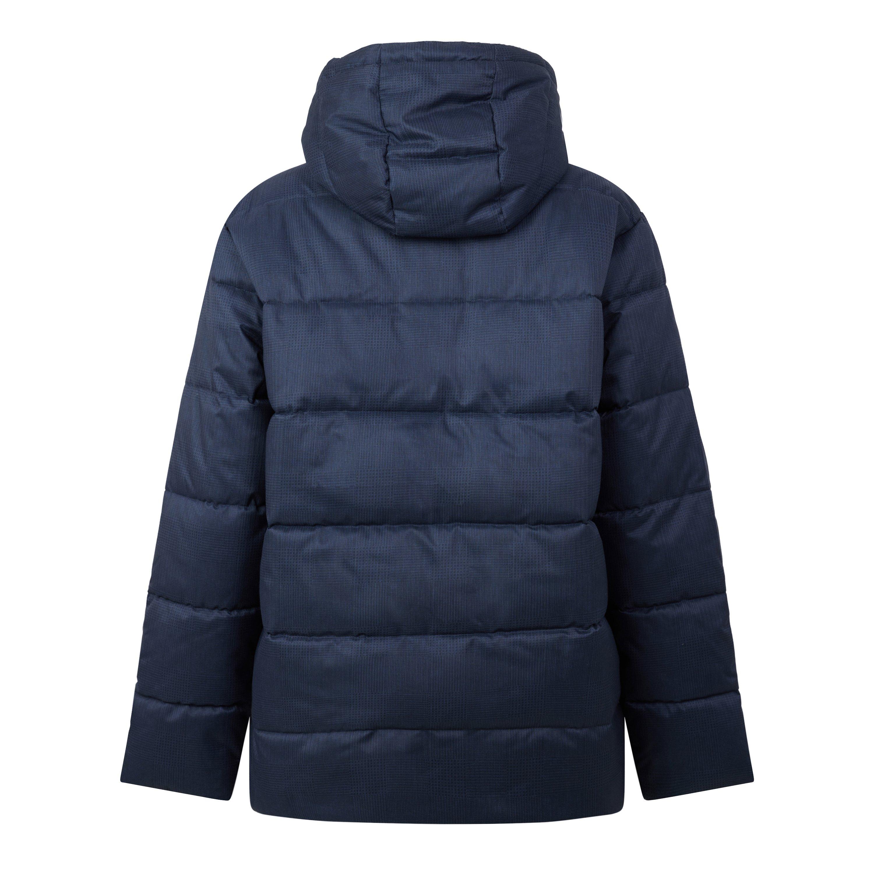 Navy NY43 - Barbour - Men's Emble Modern Heritage Funnel-Neck Long Puffer Jacket - 2