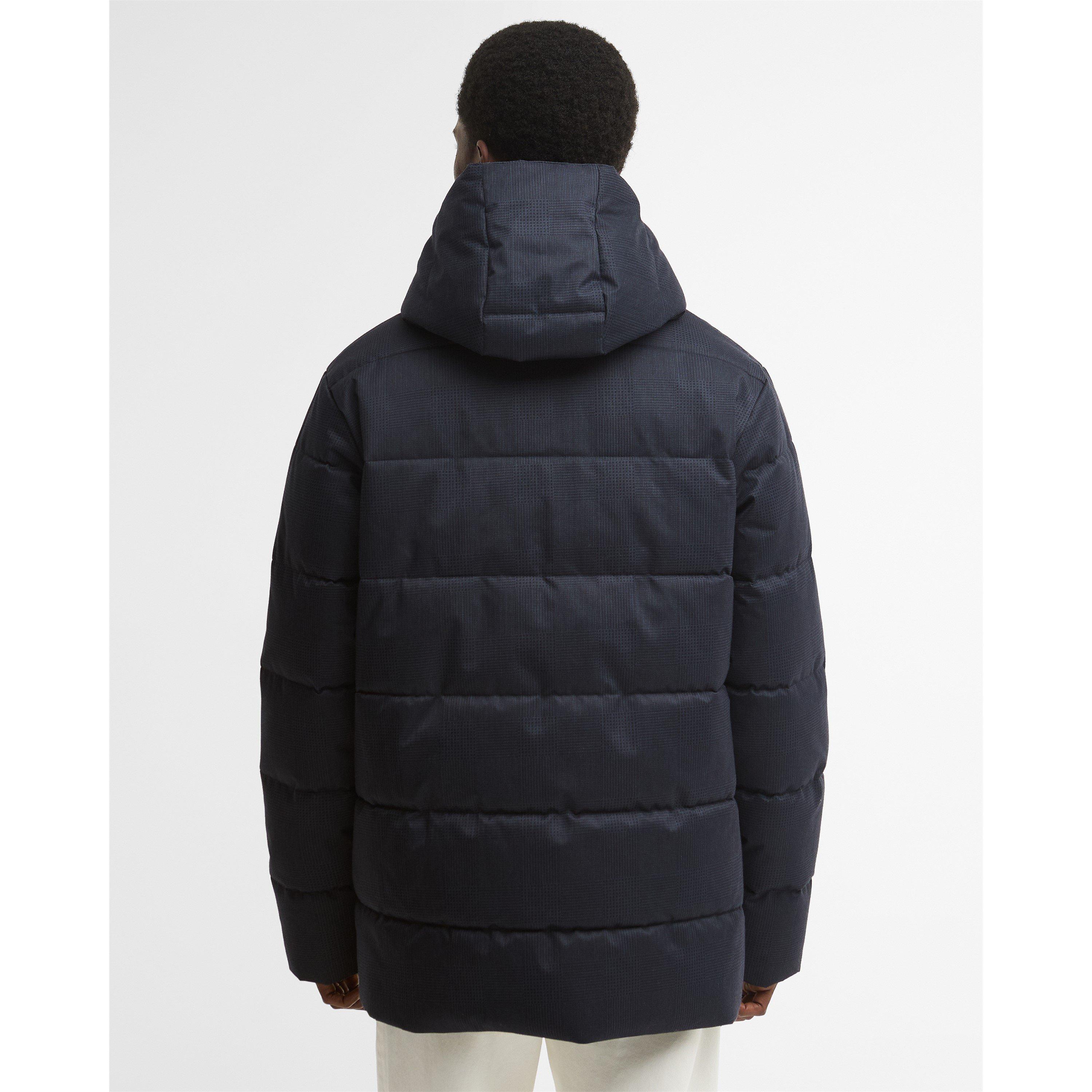 Navy NY43 - Barbour - Men's Emble Modern Heritage Funnel-Neck Long Puffer Jacket - 5