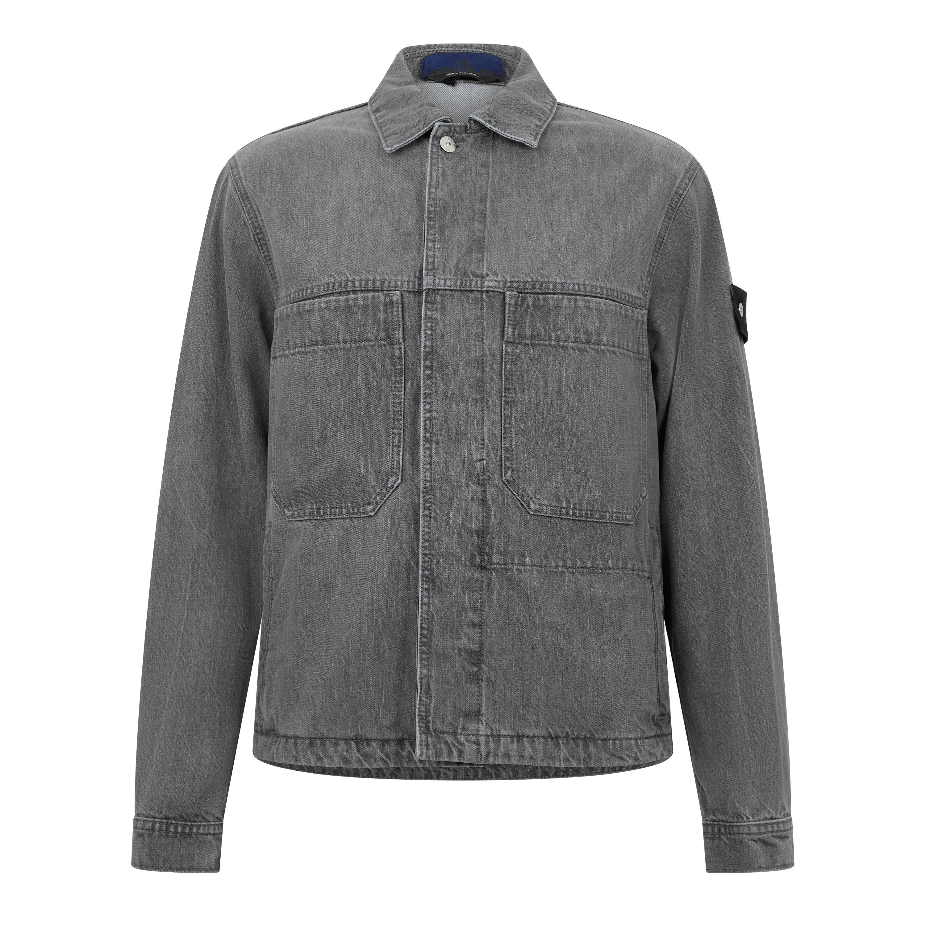 Stone Island Biker Jacket - Male - Denim Jackets - Gray - S - Jackets - Image 2