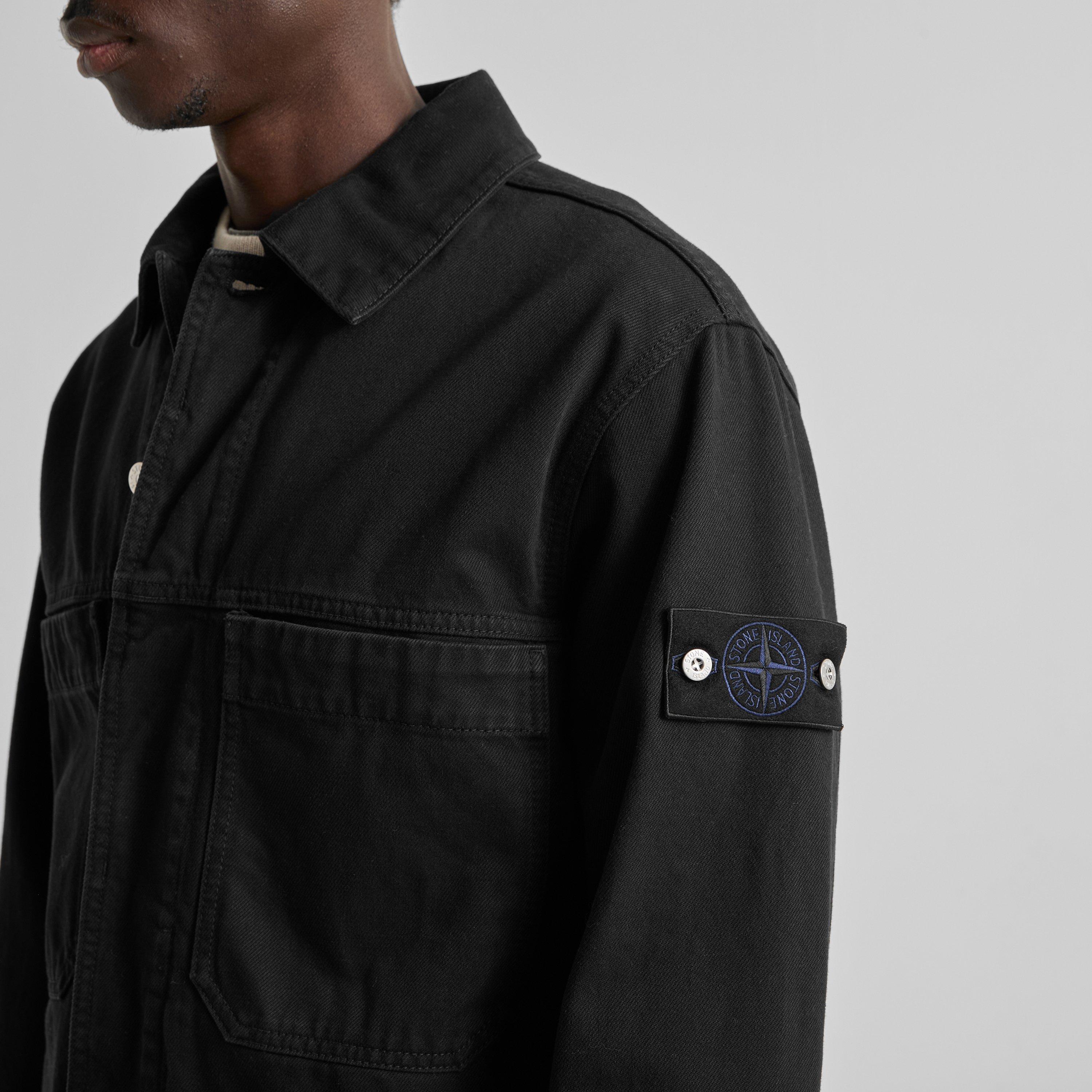 Black V0029 - Stone Island - Men's Denim Research Biker Jacket - 5