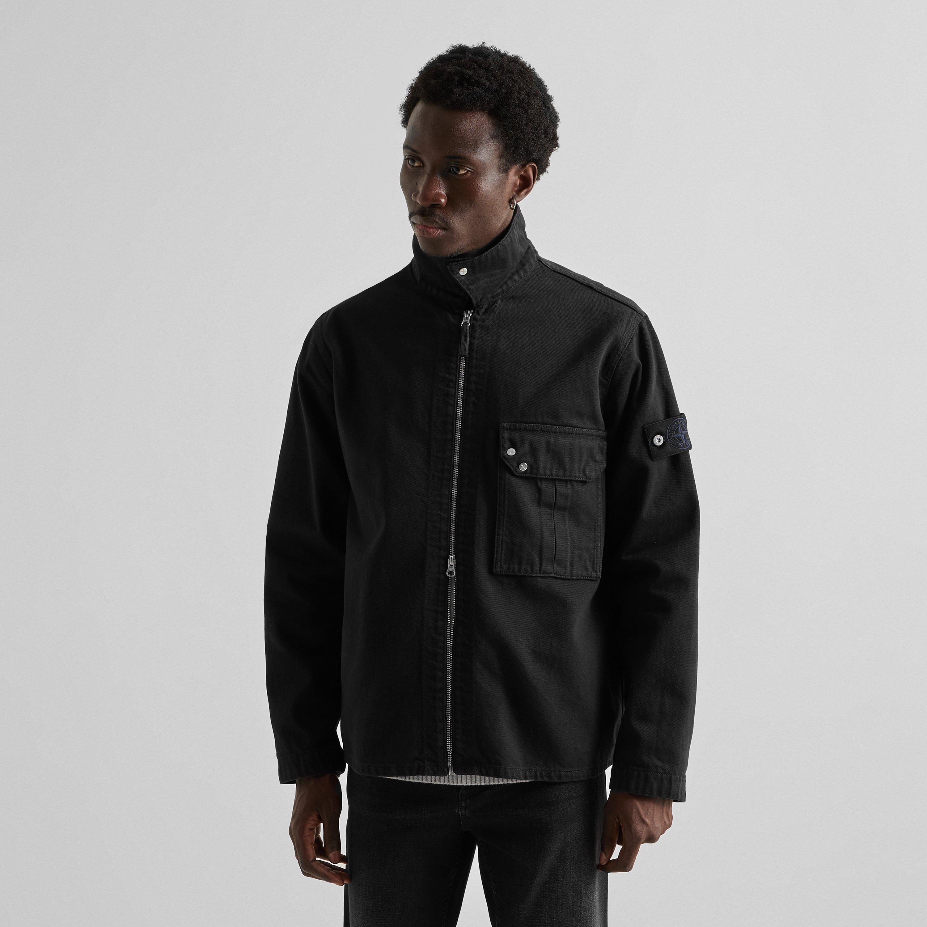 Black V0029 - Stone Island - Men's Denim Research Cotton Overshirt - 3