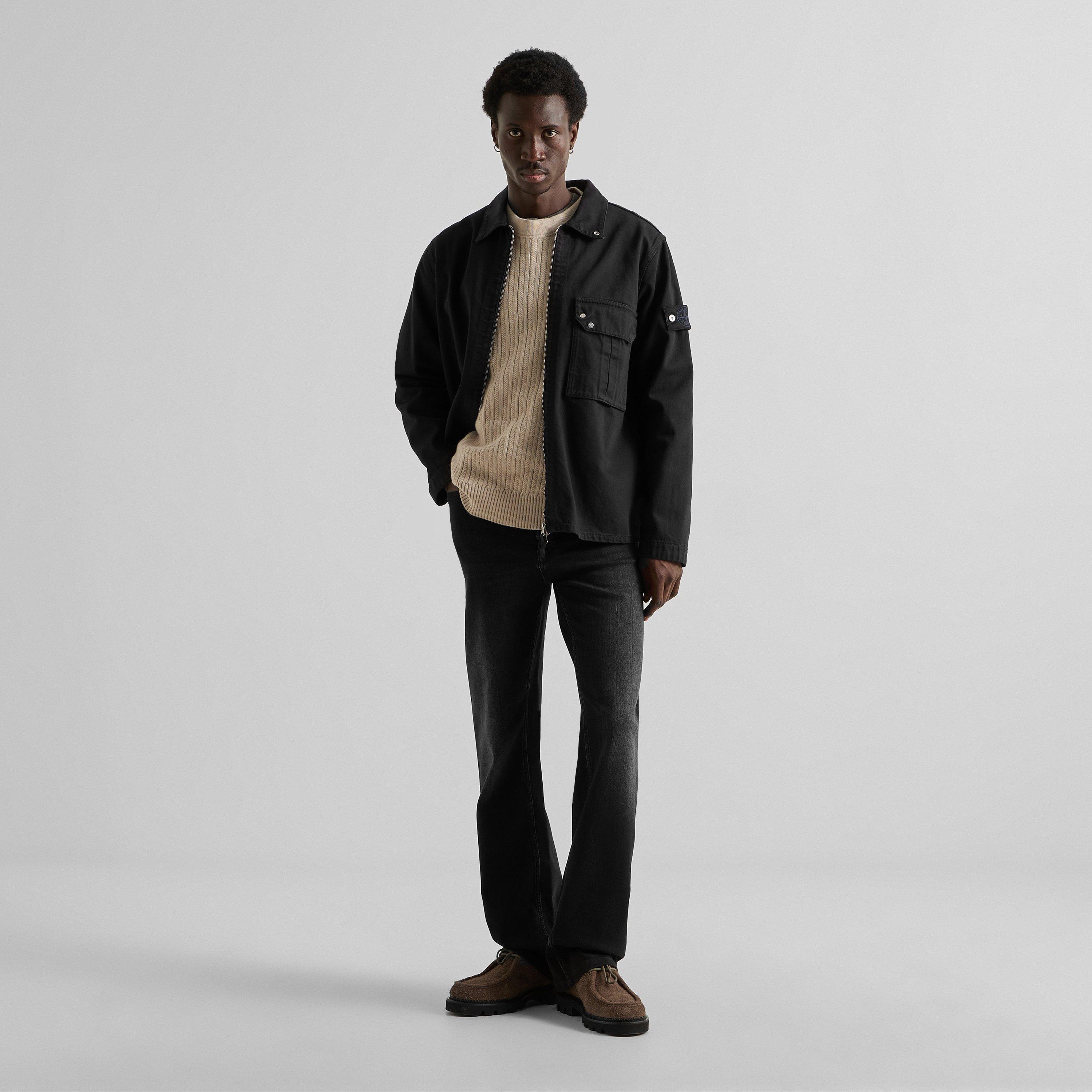 Black V0029 - Stone Island - Men's Denim Research Cotton Overshirt - 6
