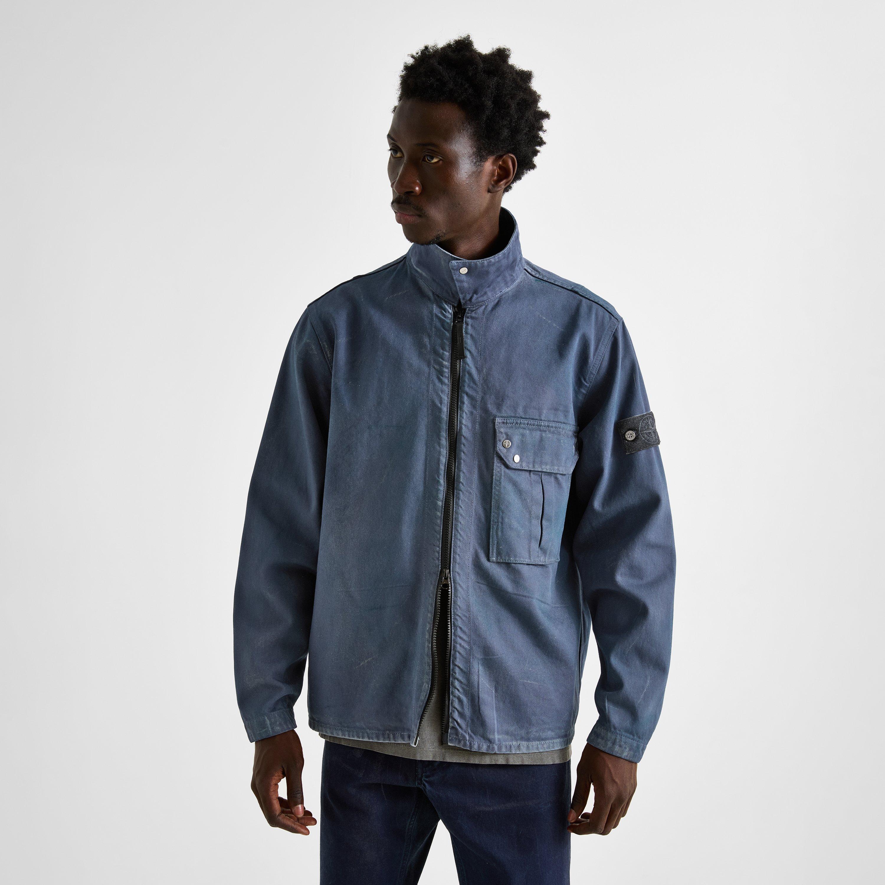Slate Blu V002E - Stone Island - Men's Reflect Denim Research Overshirt - 3