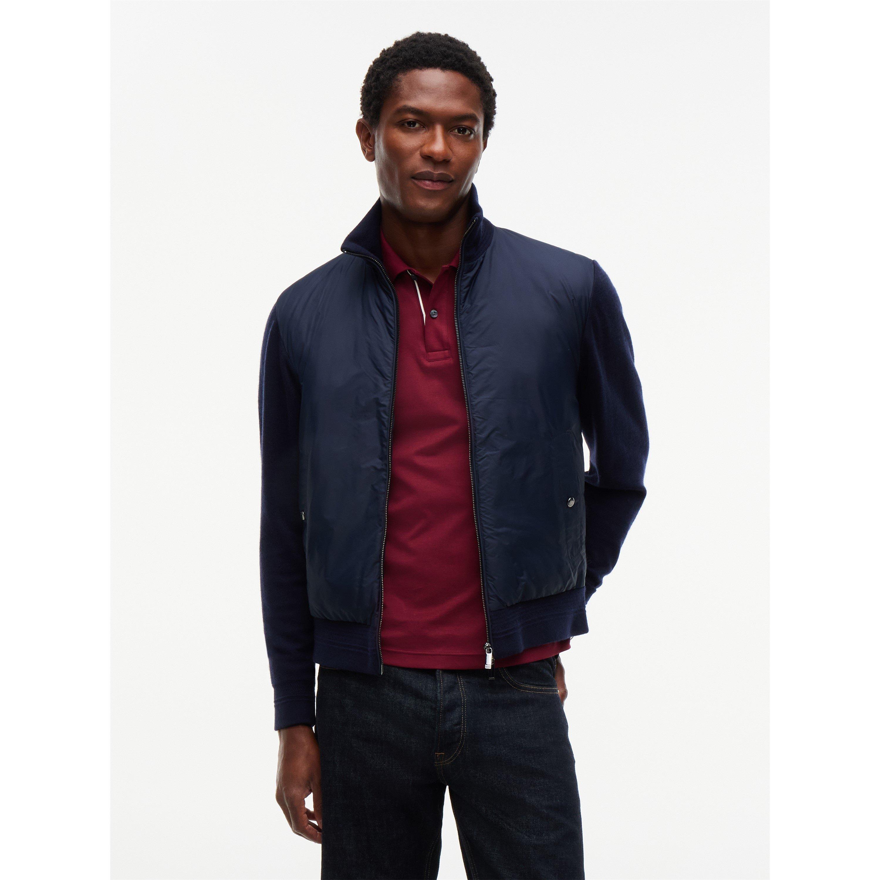 Navy - Tommy Hilfiger - Men's NY Hybrid Long-Sleeve Bomber Jacket - 2