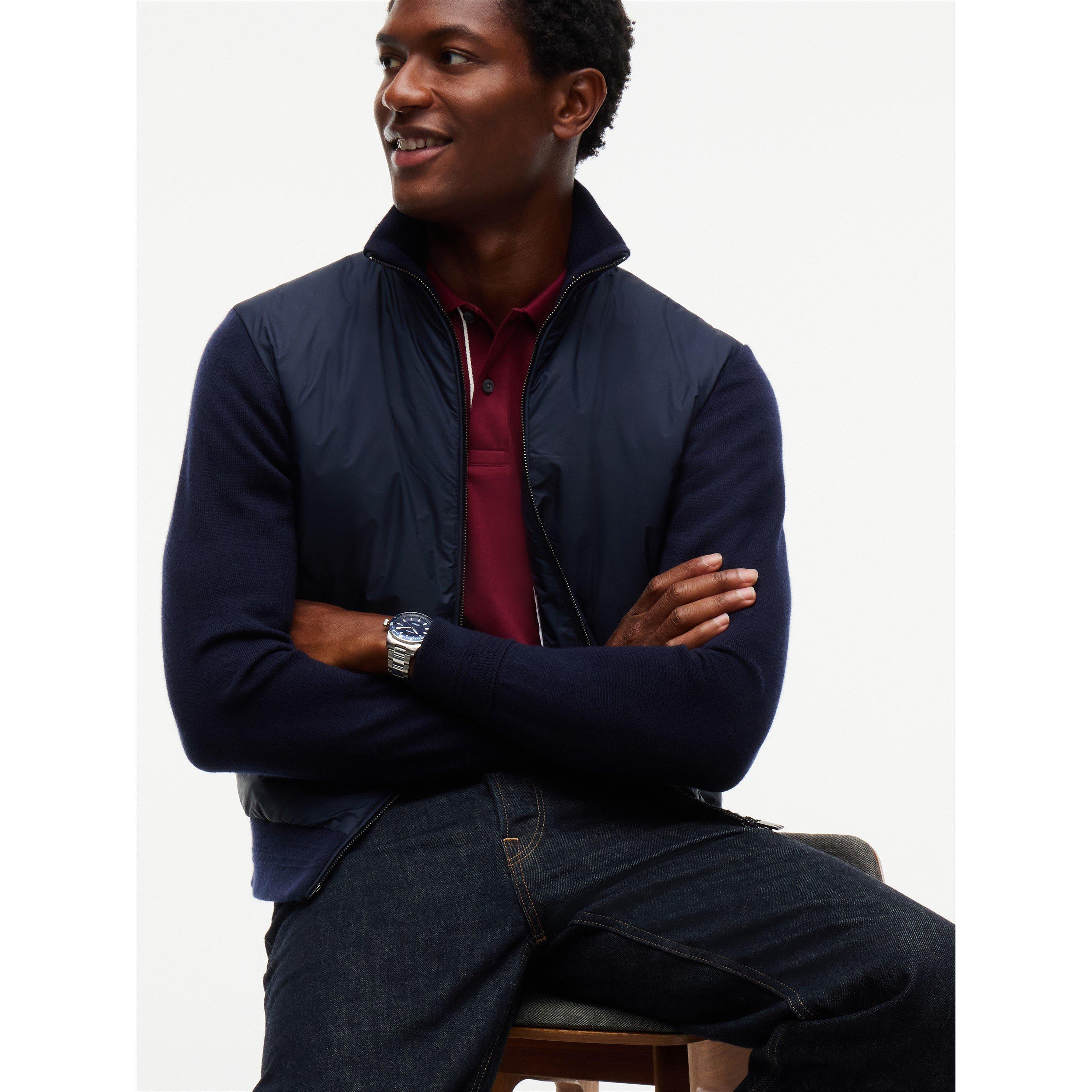 Navy - Tommy Hilfiger - Men's NY Hybrid Long-Sleeve Bomber Jacket - 5