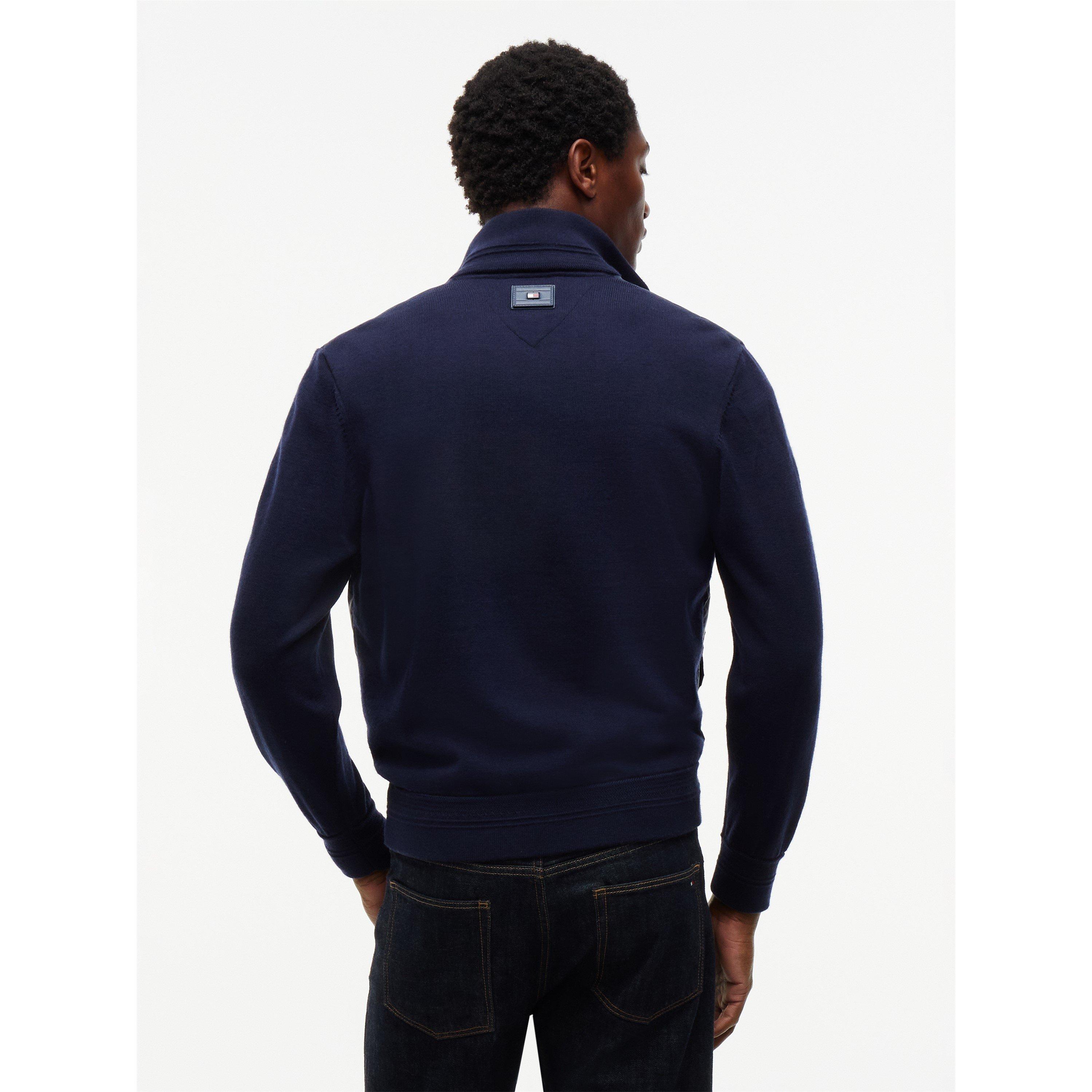 Navy - Tommy Hilfiger - Men's NY Hybrid Long-Sleeve Bomber Jacket - 7