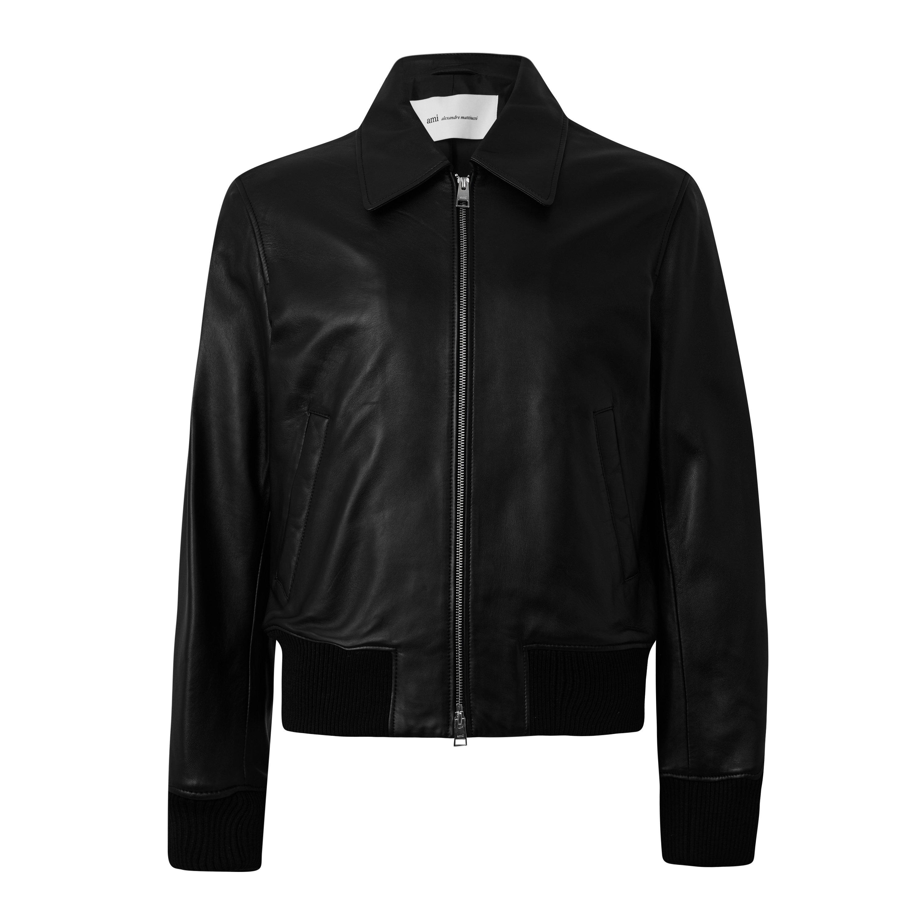 Black - Ami Paris - Ami Zipped Leather J Sn64 - 1