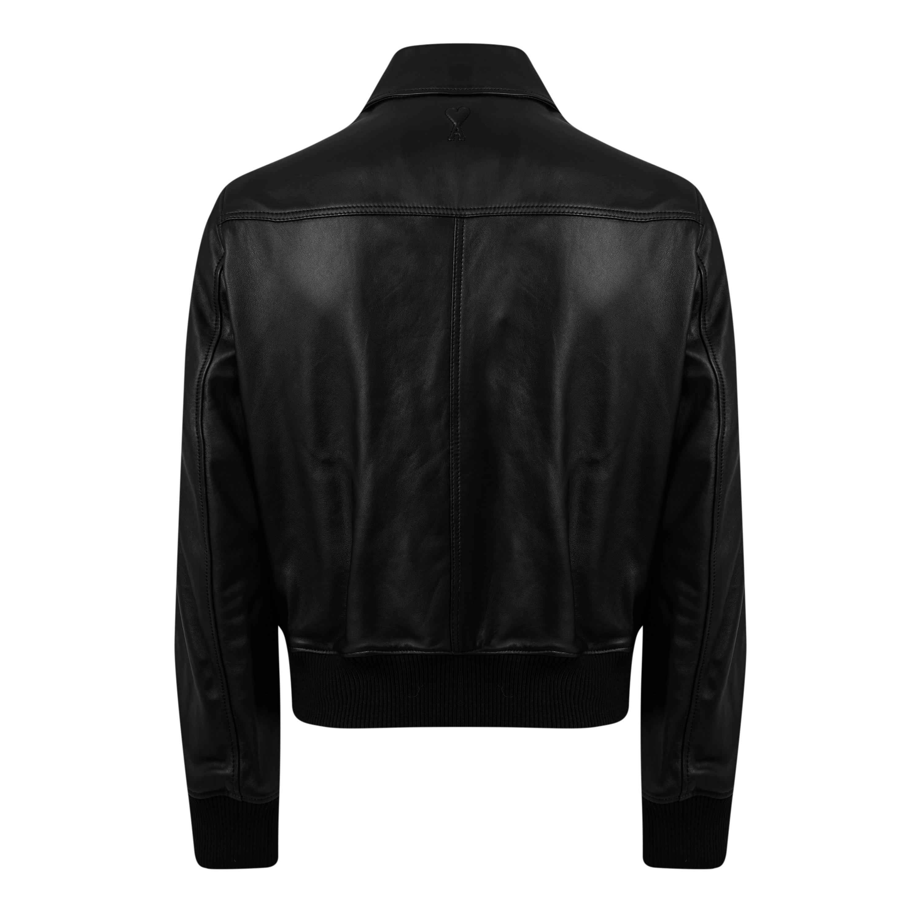 Black - Ami Paris - Ami Zipped Leather J Sn64 - 2