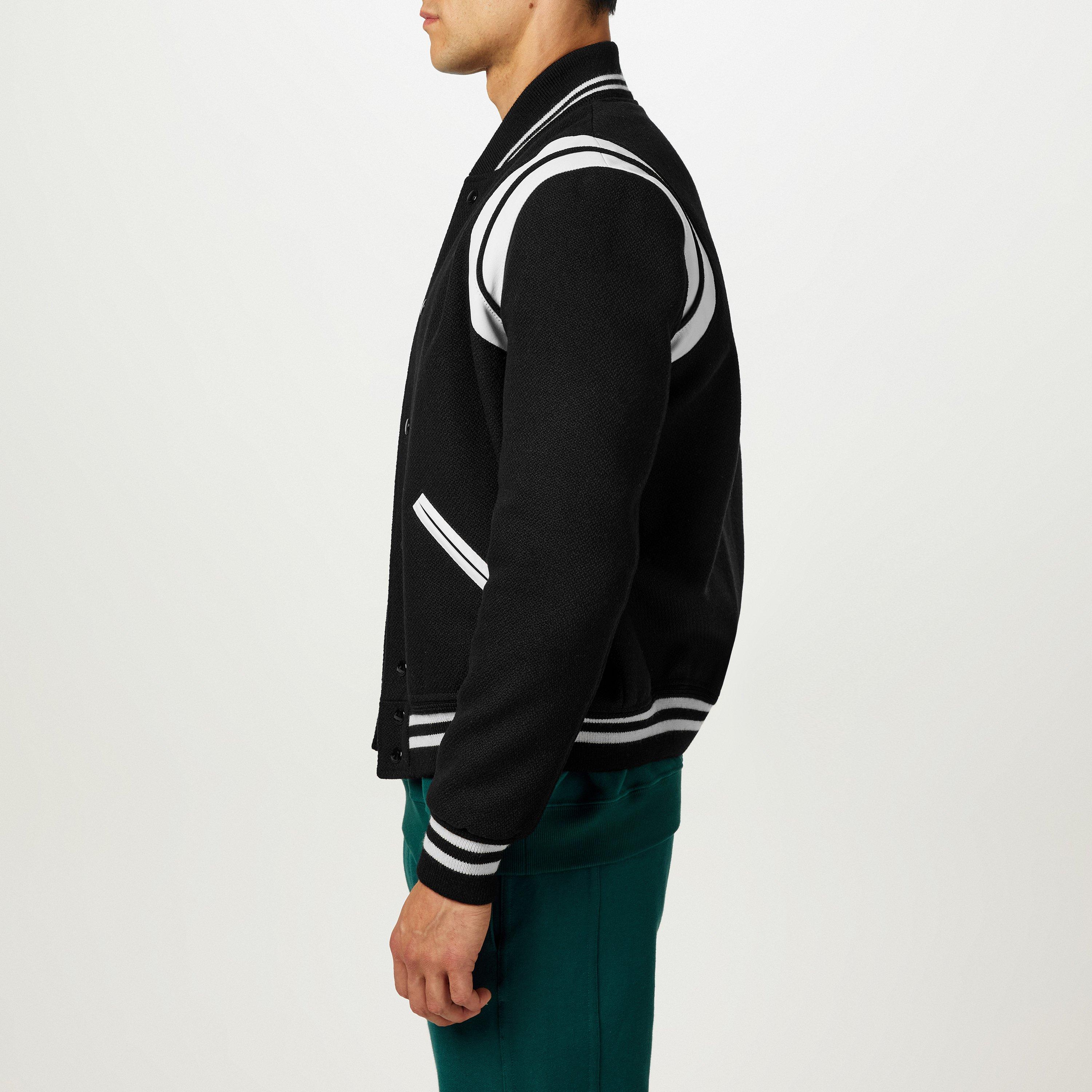 Noir/Blanc - Saint Laurent - Men's  Wool Long Sleeve Teddy Coat - 6