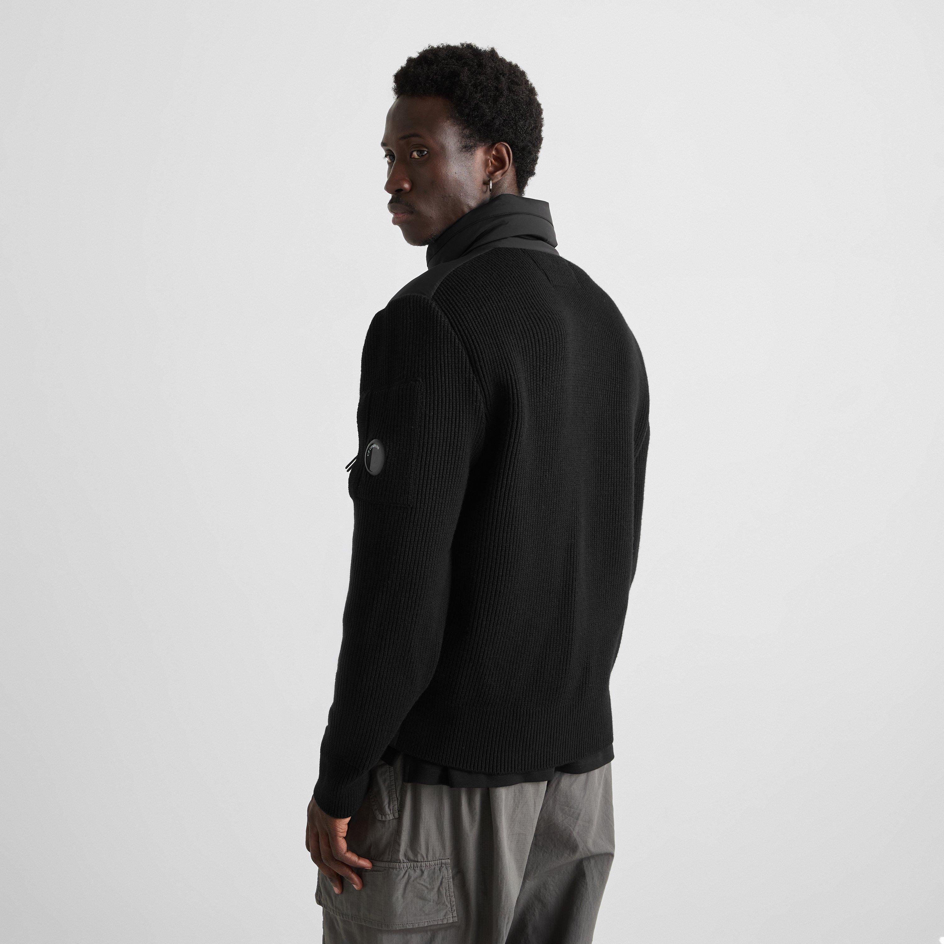 Black 999 - CP Company - Men's Wool Full-Zip Hybrid Jacket - 4