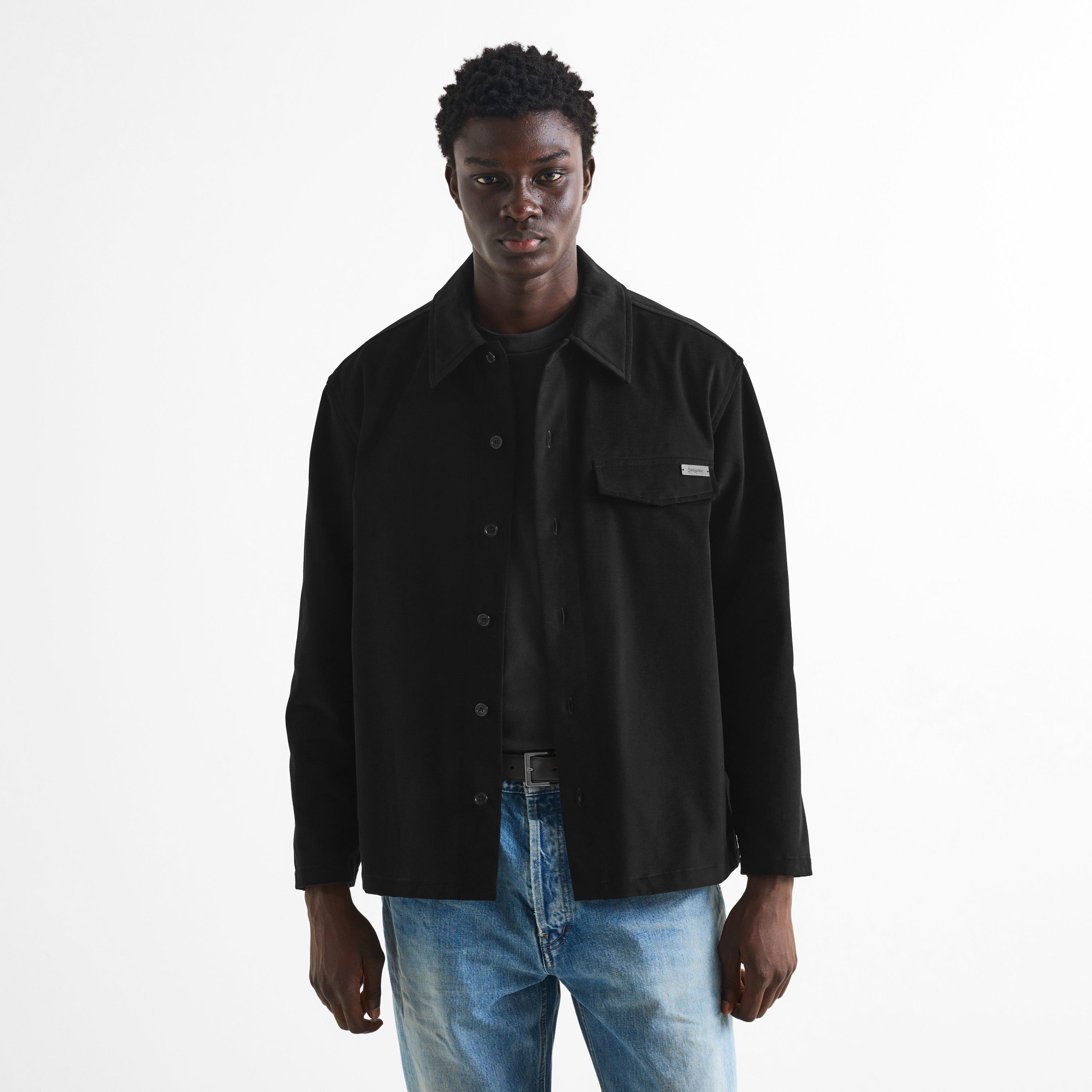 Black - Saint Laurent - Men's Moleskin Overshirt - 3
