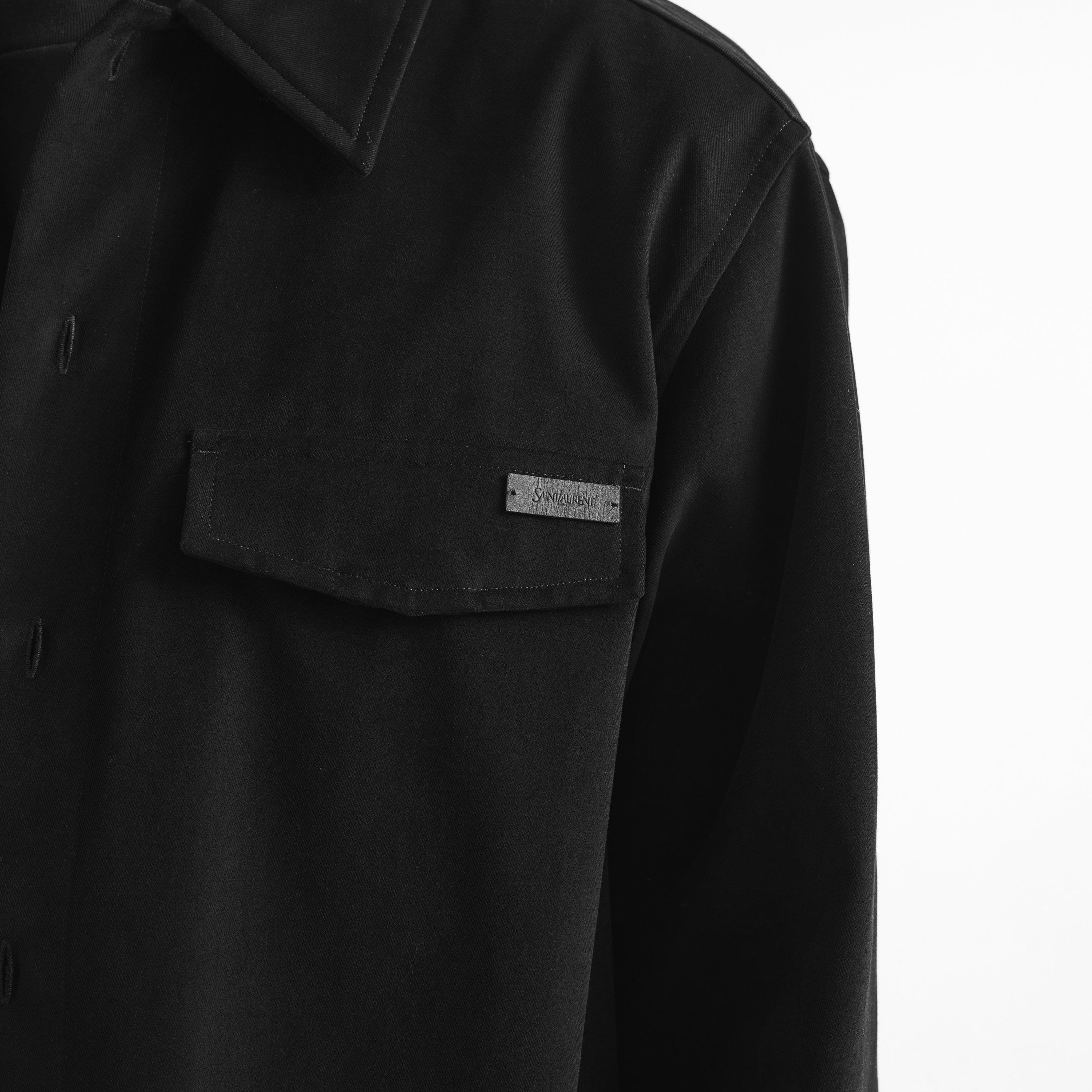 Black - Saint Laurent - Men's Moleskin Overshirt - 5