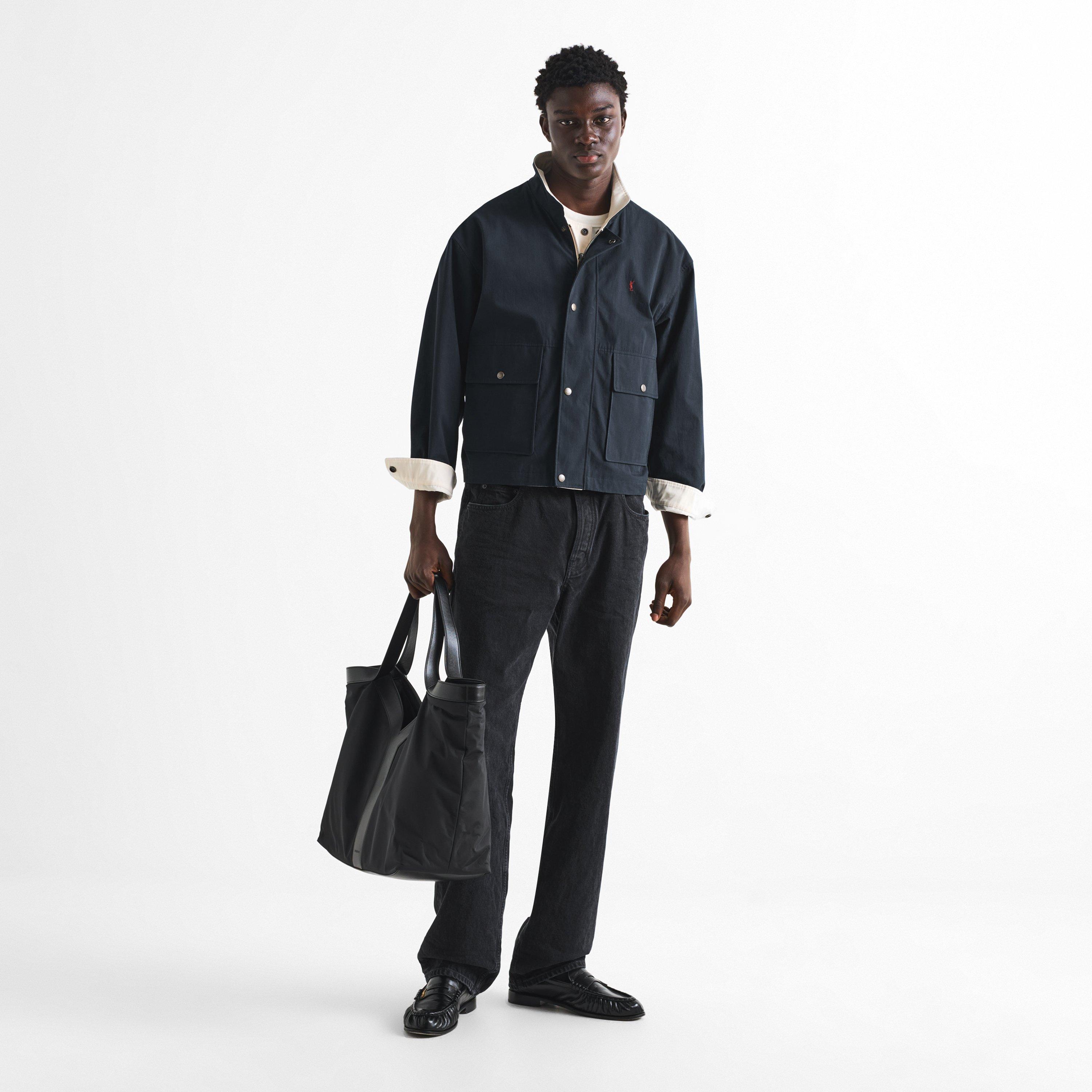 Navy - Saint Laurent - Men's Logo Collar Bomber Jacket - 7