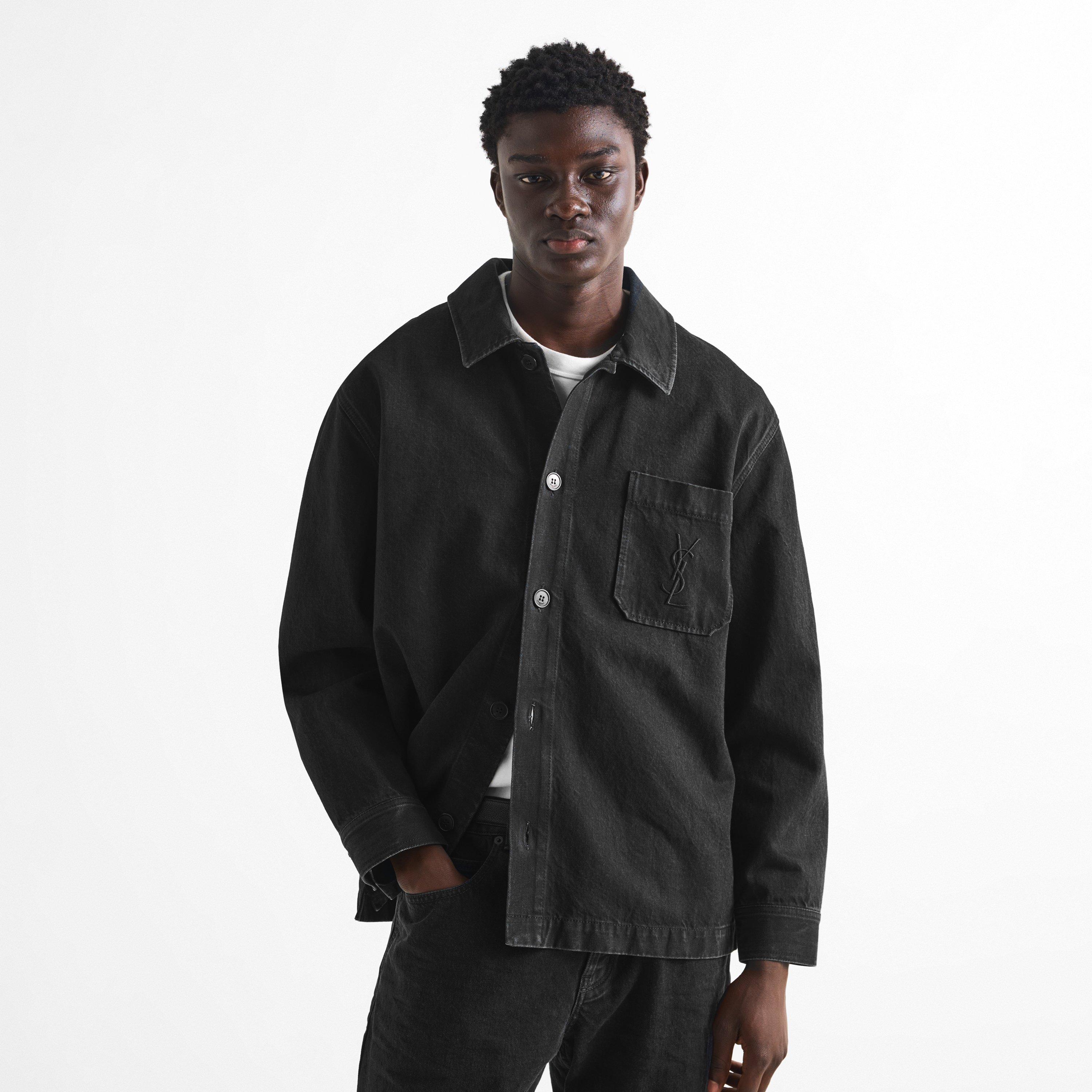Black - Saint Laurent - Men's Oversized-Fit Denim Jacket - 3