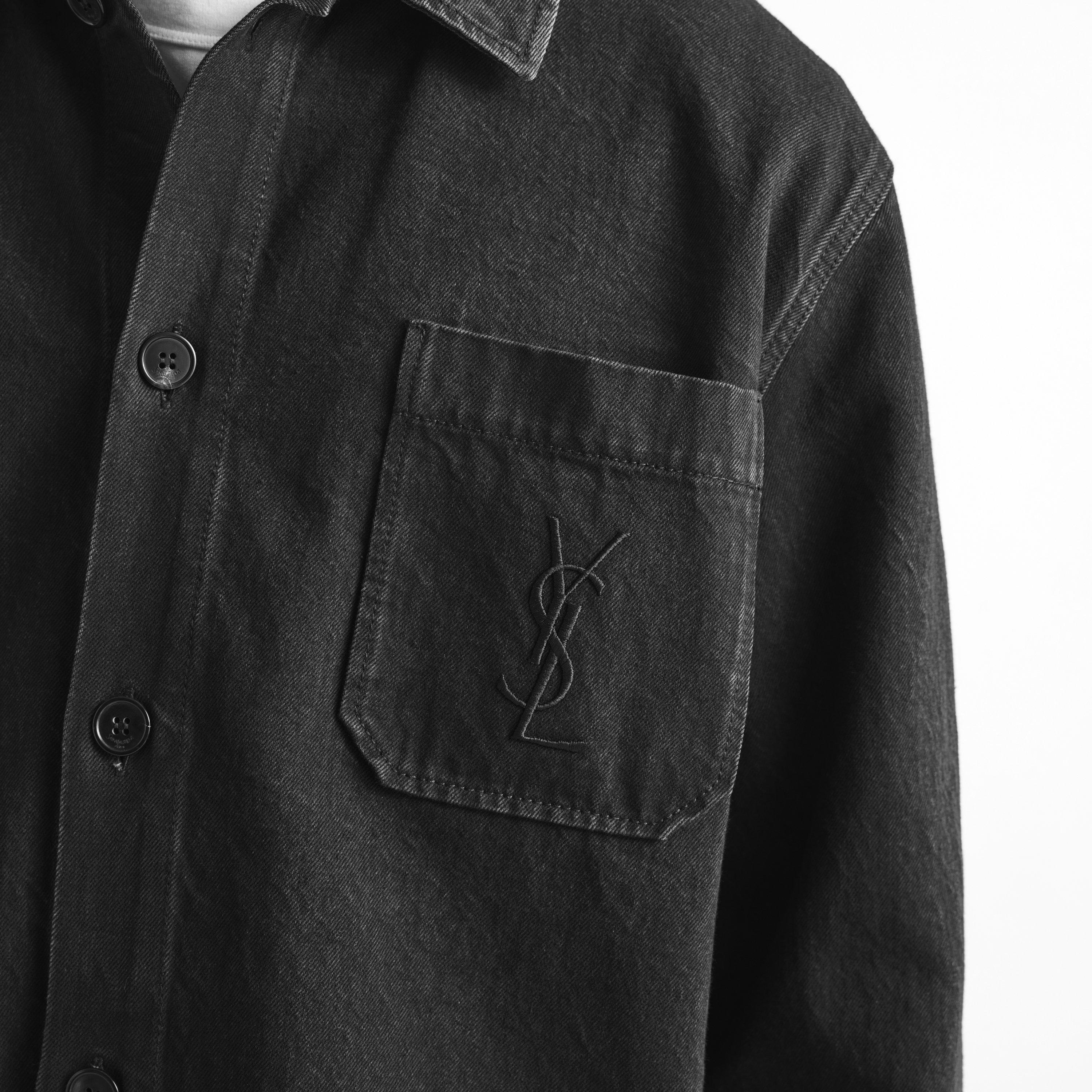 Black - Saint Laurent - Men's Oversized-Fit Denim Jacket - 5