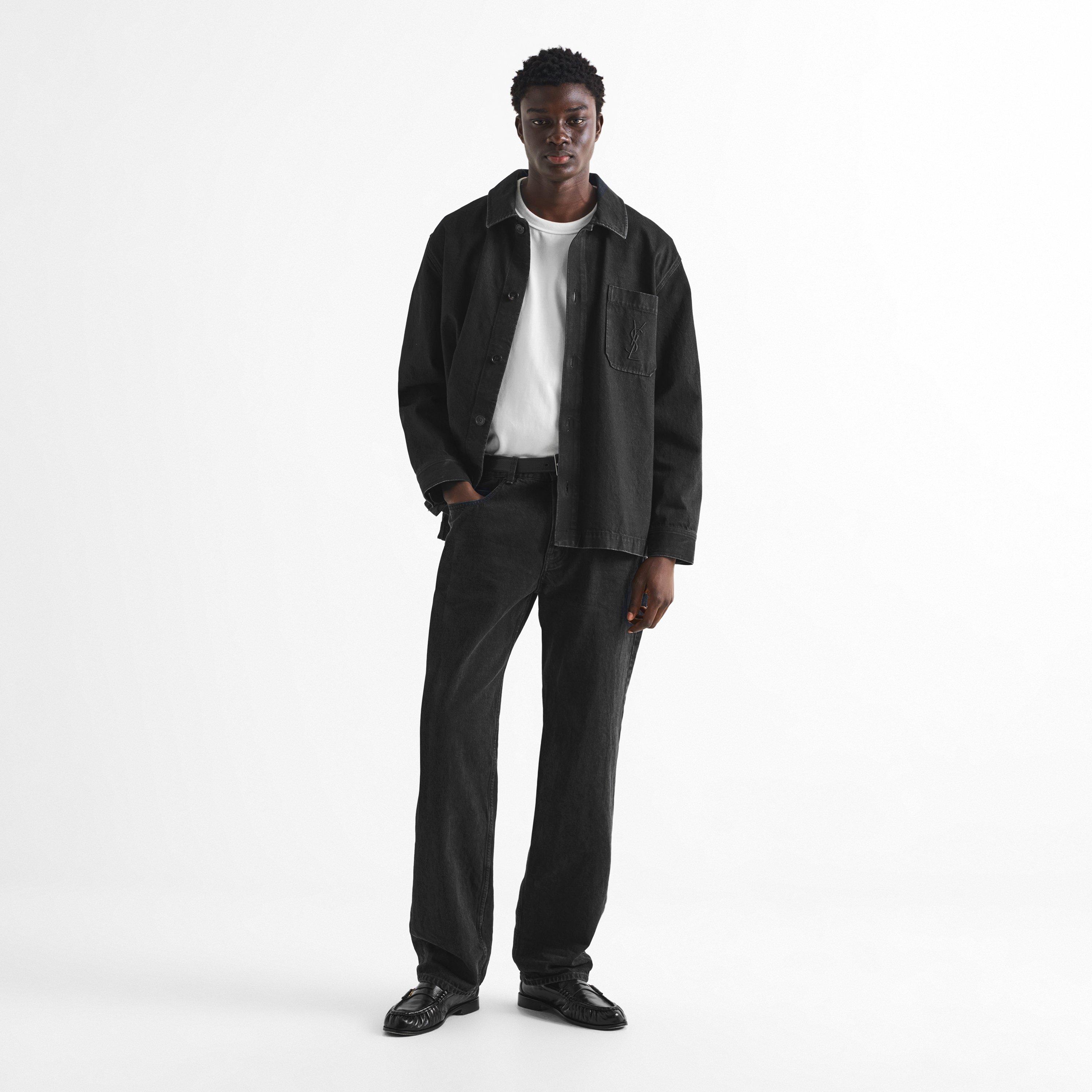Black - Saint Laurent - Men's Oversized-Fit Denim Jacket - 6