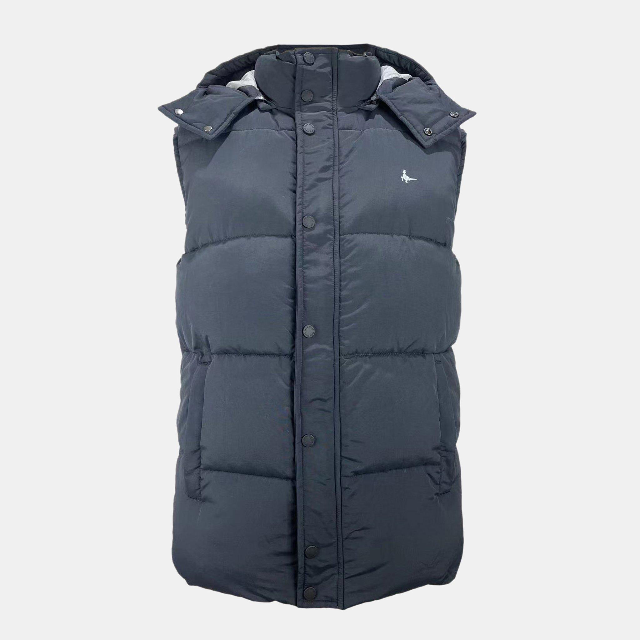 Black - Jack Wills - Men's Firstone Waterproof Detachable Hood Synthetic Fill Gilet - 1
