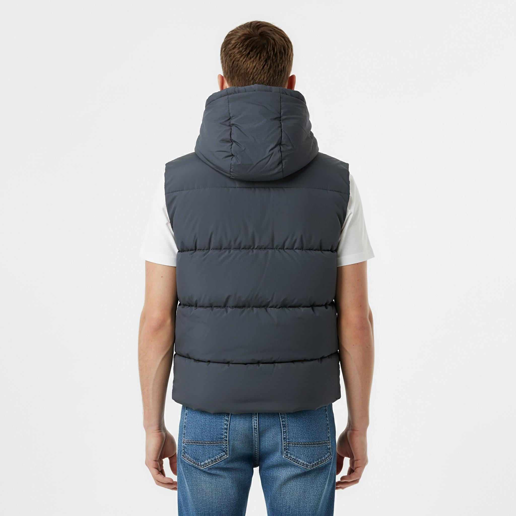 Black - Jack Wills - Men's Firstone Waterproof Detachable Hood Synthetic Fill Gilet - 4