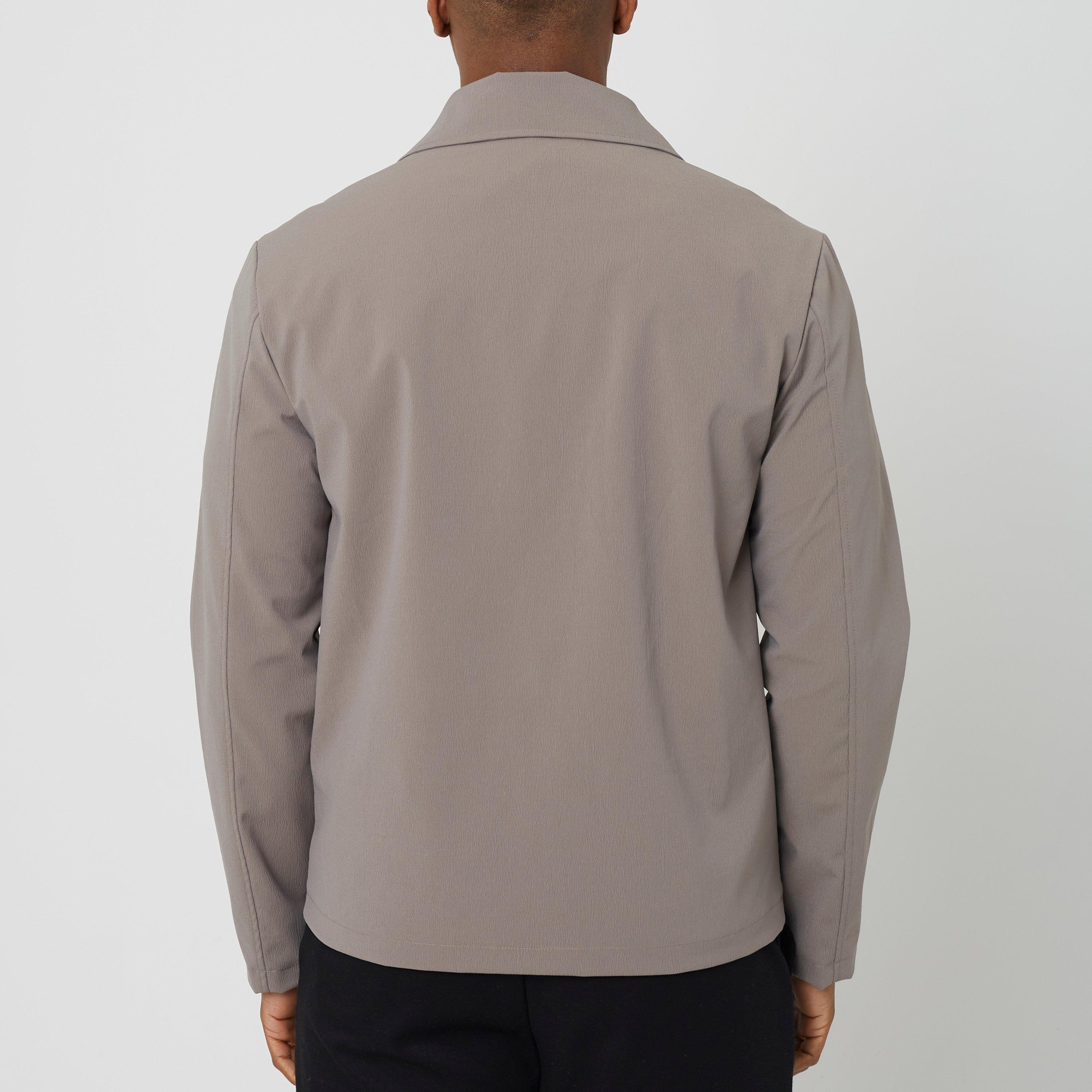 Taupe - Brave Soul - BS Mens Zip Up Shacket with Chest Pockets - 2