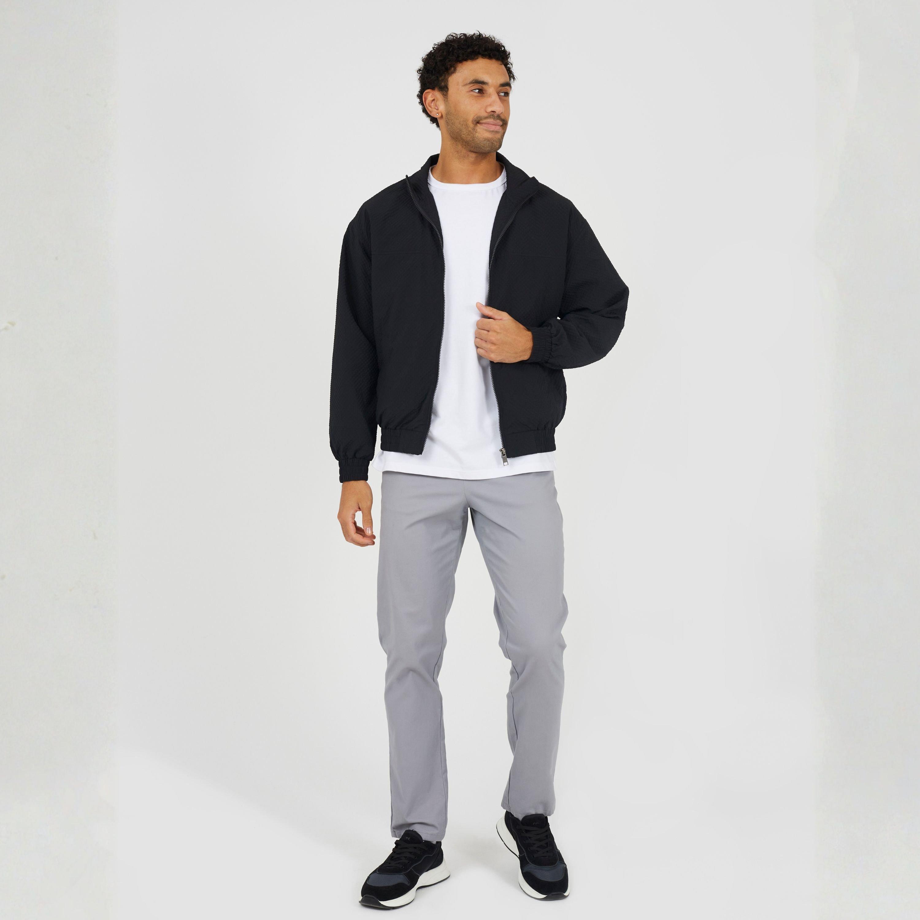 Sort - Brave Soul - Men's Seersucker Oversized Coach Jacket - 4