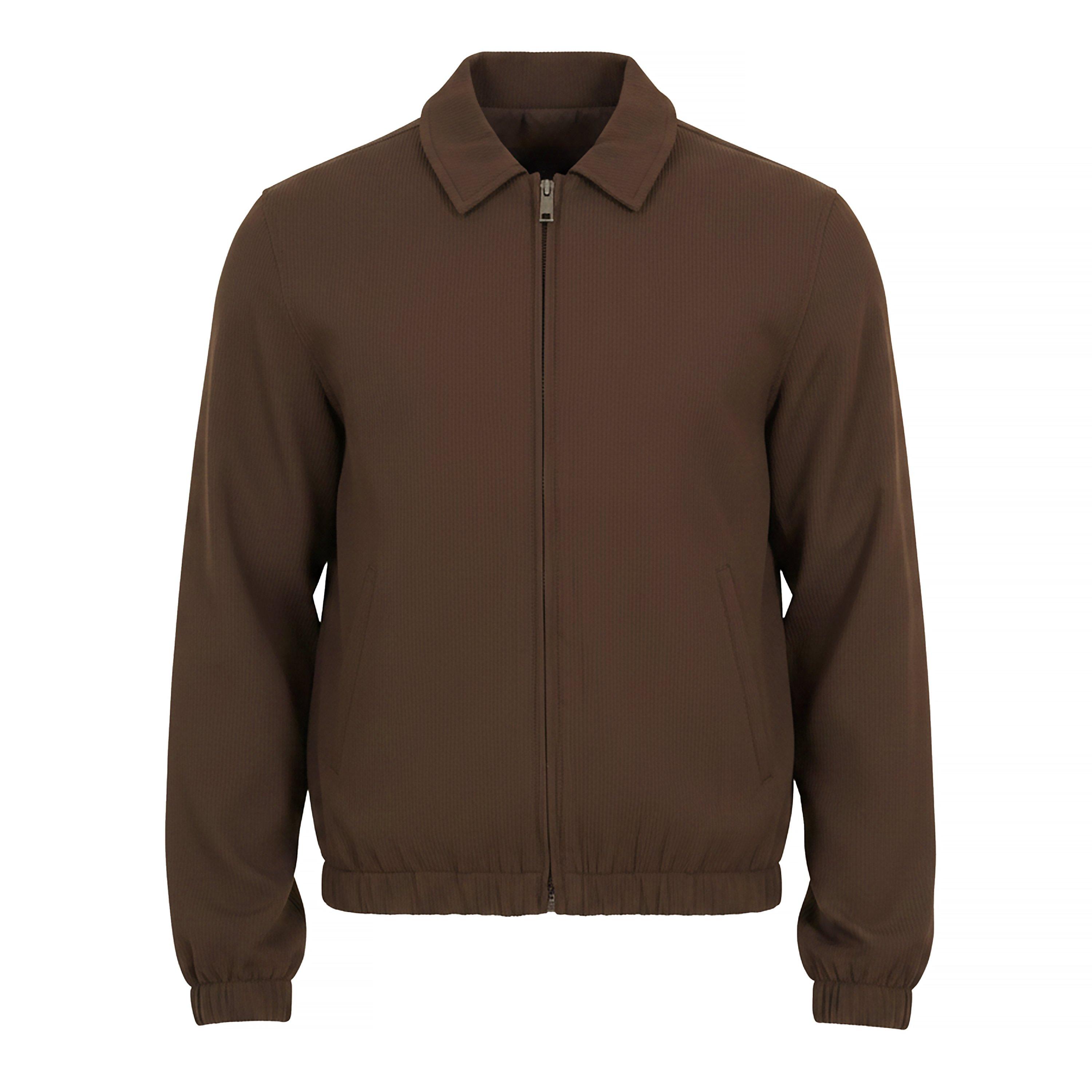Brown - Brave Soul - Men's Harrington Jacket - 1